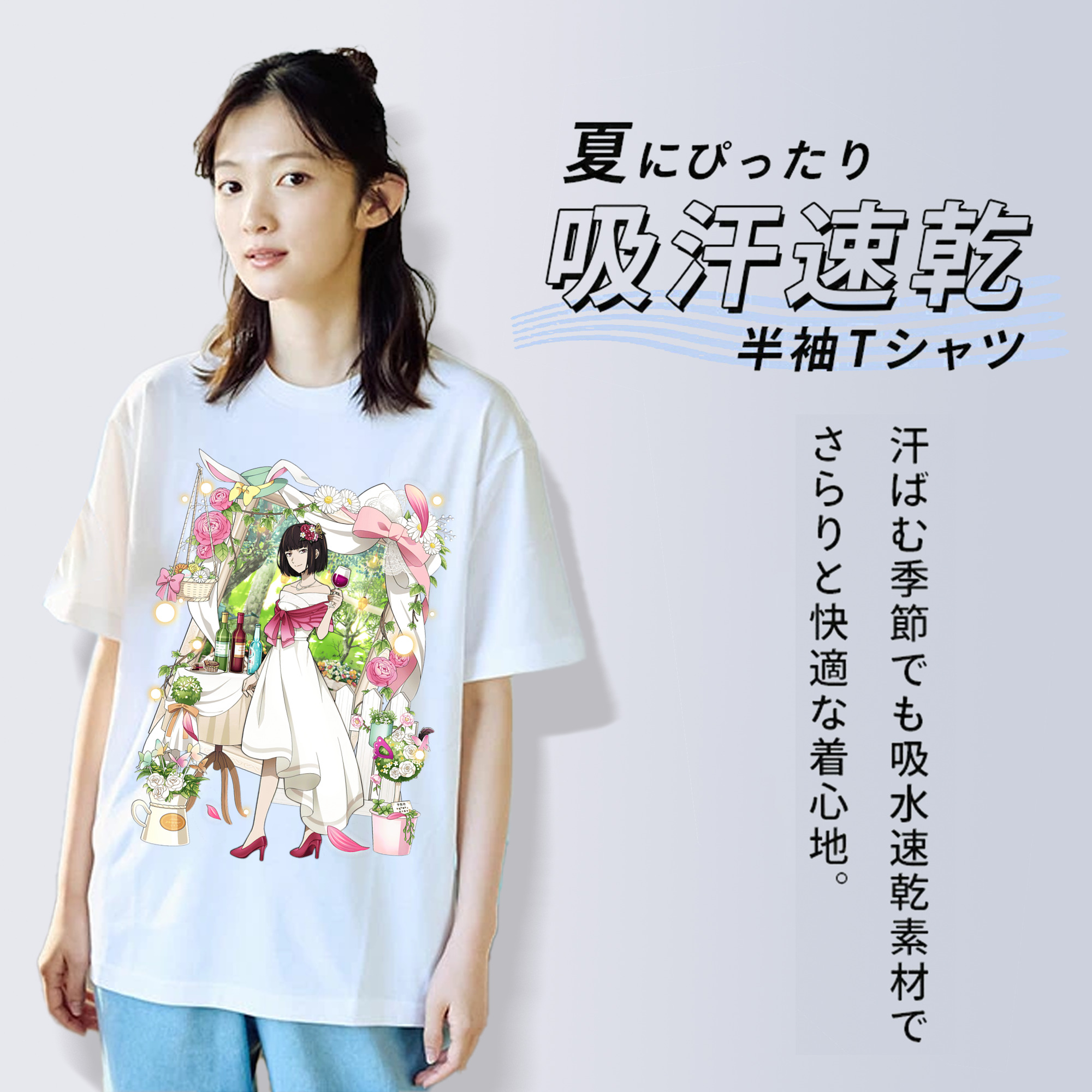 文豪ストレイドッグス Bungo Stray Dogs レディースカジュアルプリントTシャツ（綿100％）