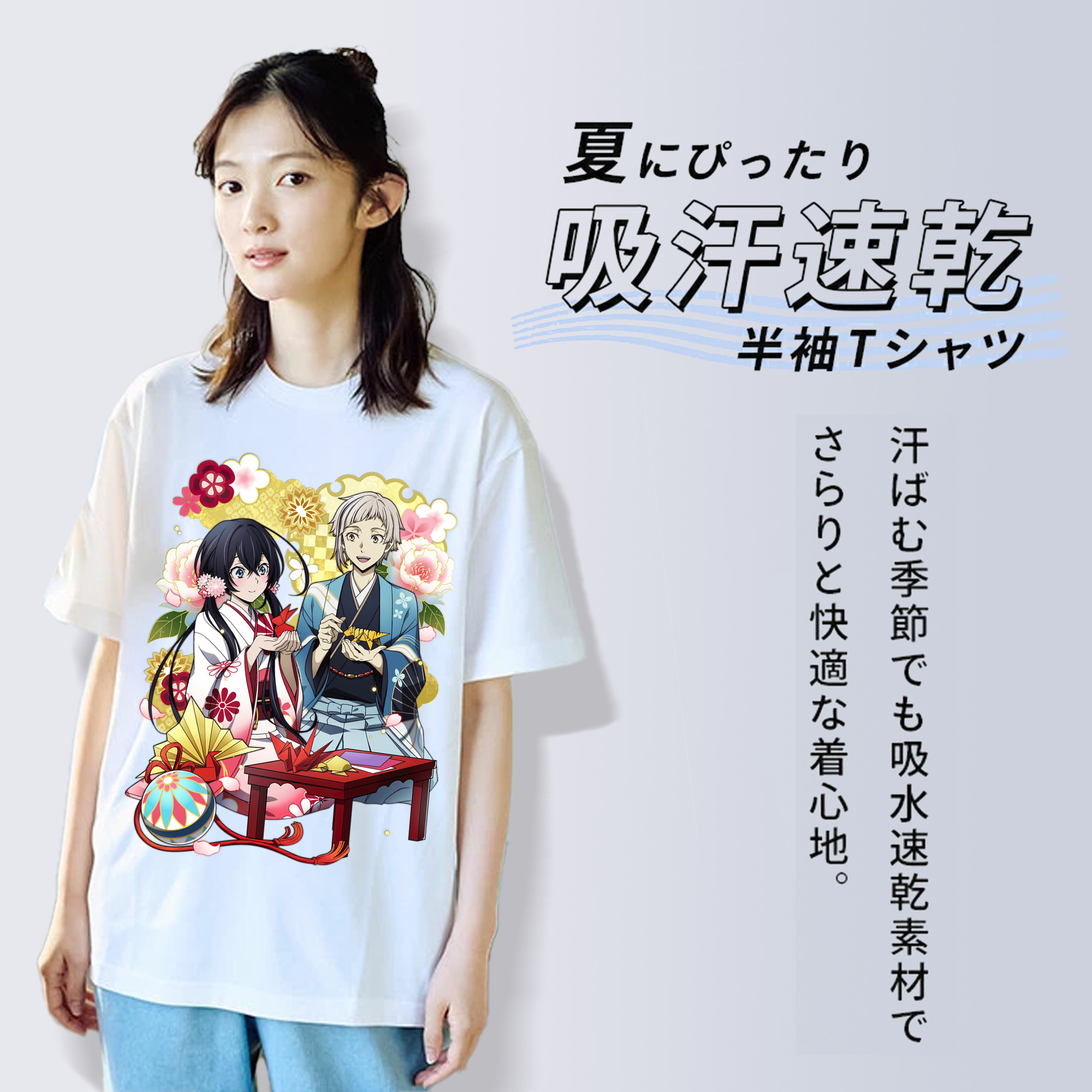 文豪ストレイドッグス Bungo Stray Dogs レディースカジュアルプリントTシャツ（綿100％）