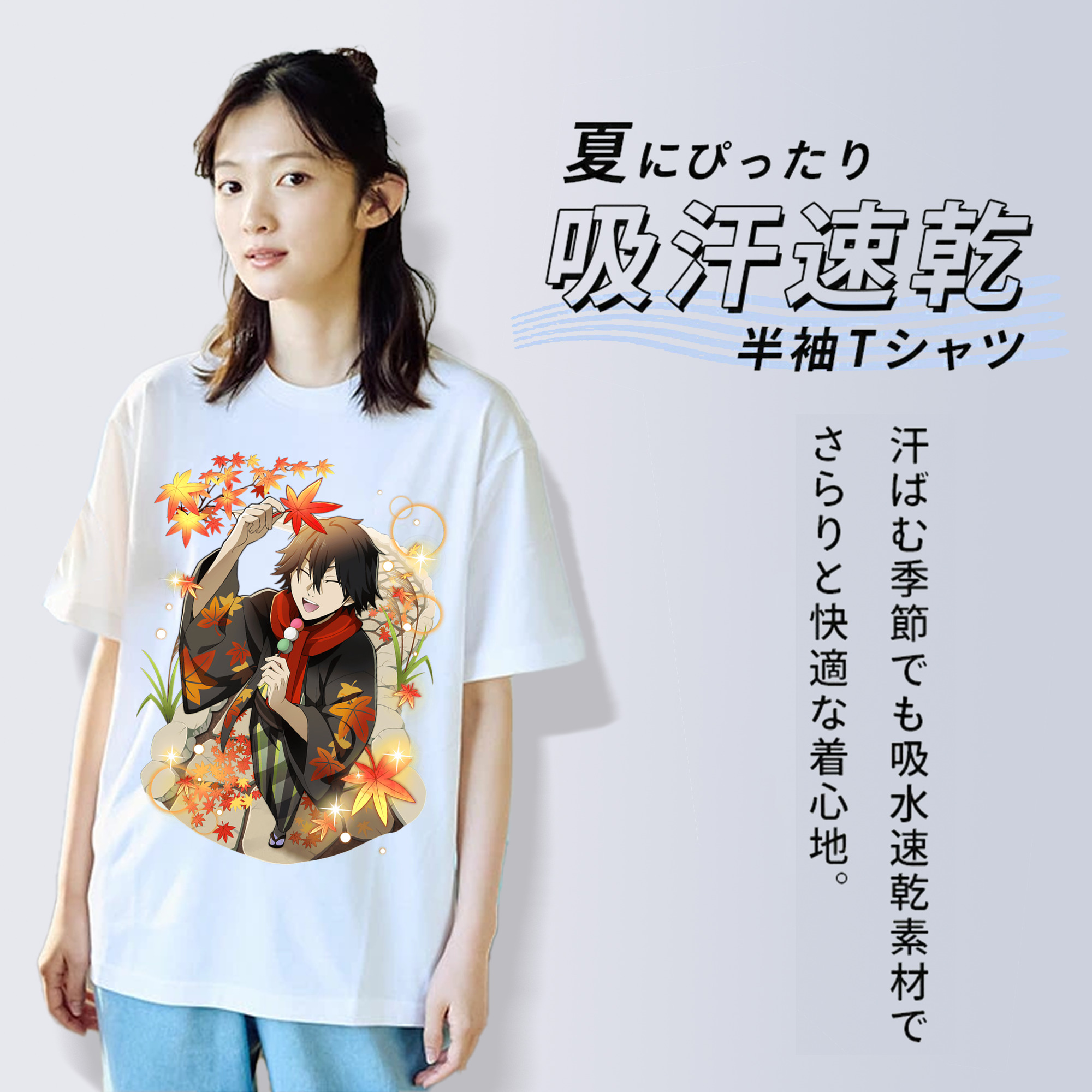 文豪ストレイドッグス Bungo Stray Dogs レディースカジュアルプリントTシャツ（綿100％）