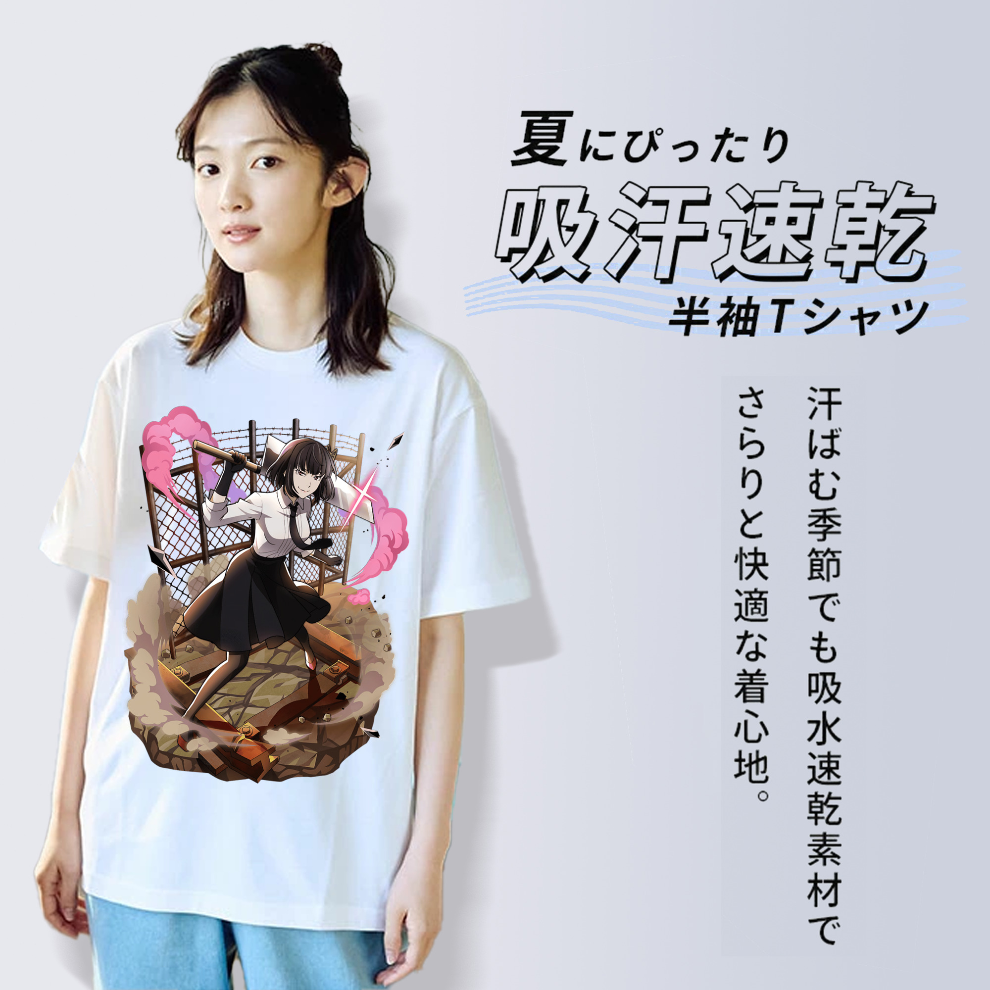 文豪ストレイドッグス Bungo Stray Dogs レディースカジュアルプリントTシャツ（綿100％）