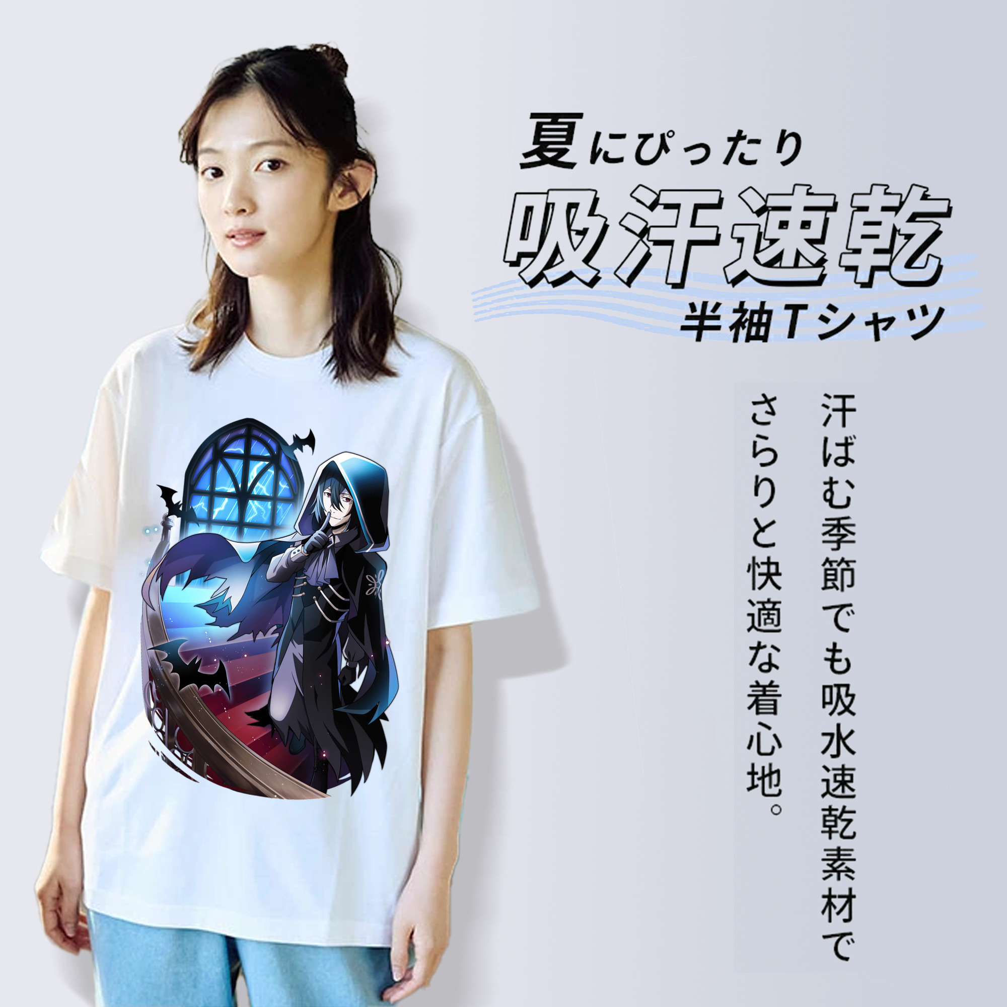 文豪ストレイドッグス Bungo Stray Dogs レディースカジュアルプリントTシャツ（綿100％）