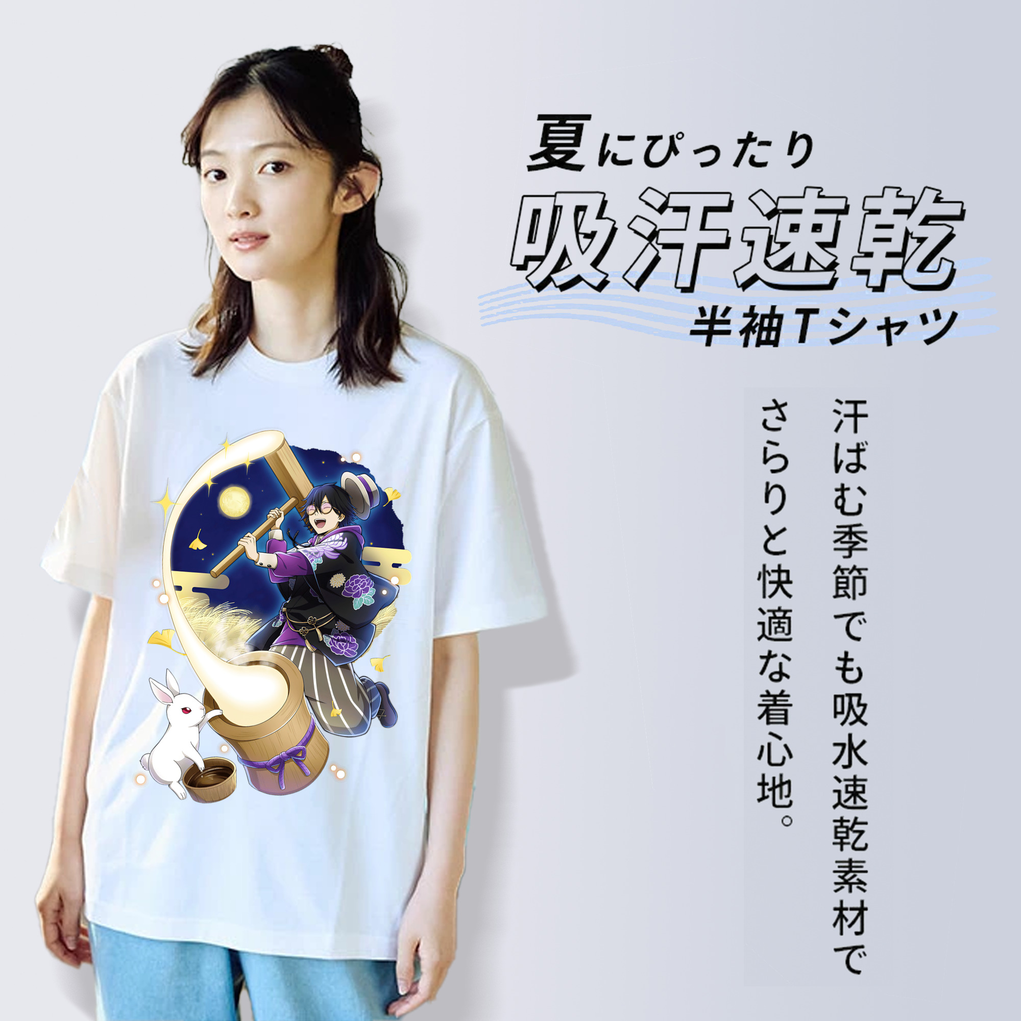 文豪ストレイドッグス Bungo Stray Dogs レディースカジュアルプリントTシャツ（綿100％）