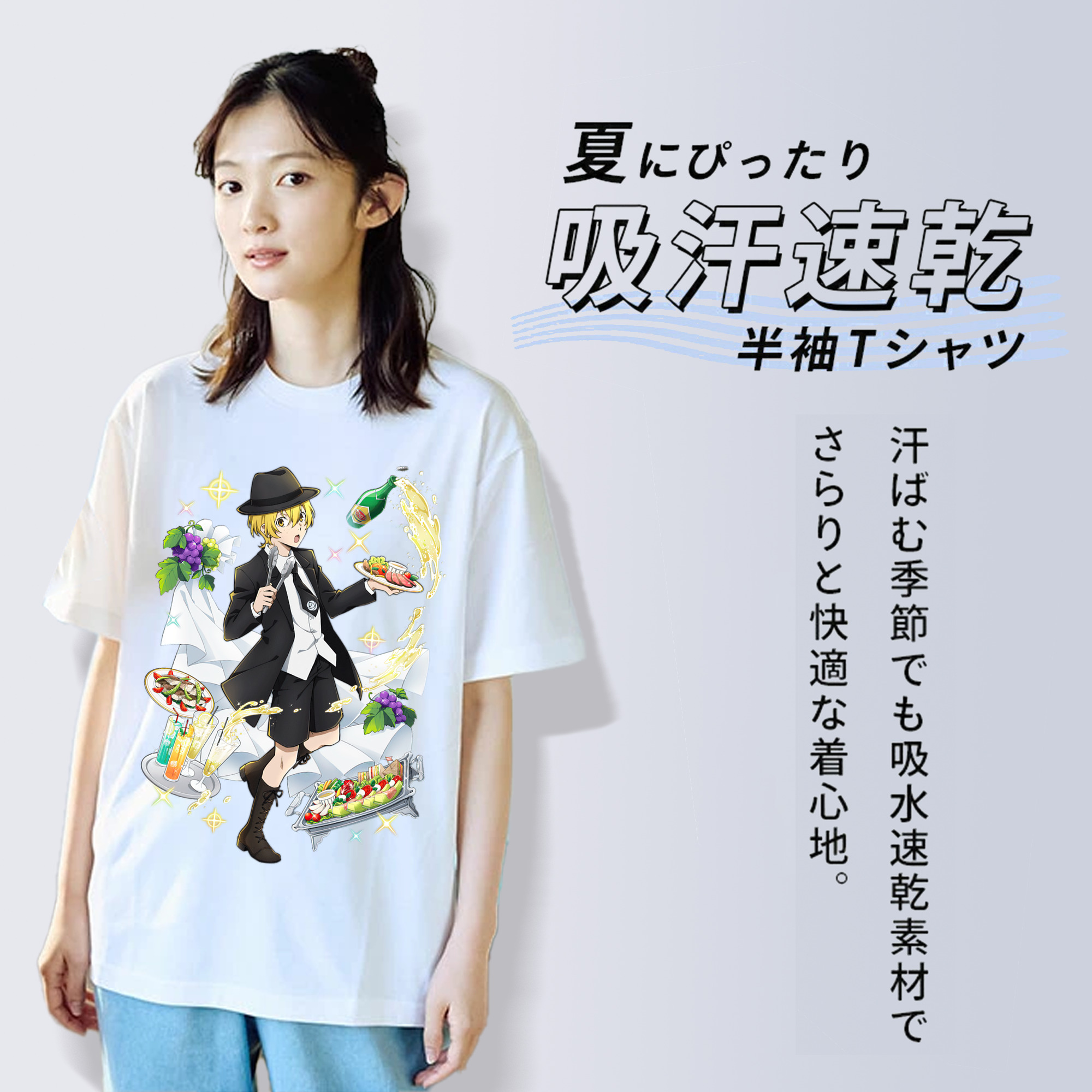 文豪ストレイドッグス Bungo Stray Dogs レディースカジュアルプリントTシャツ（綿100％）