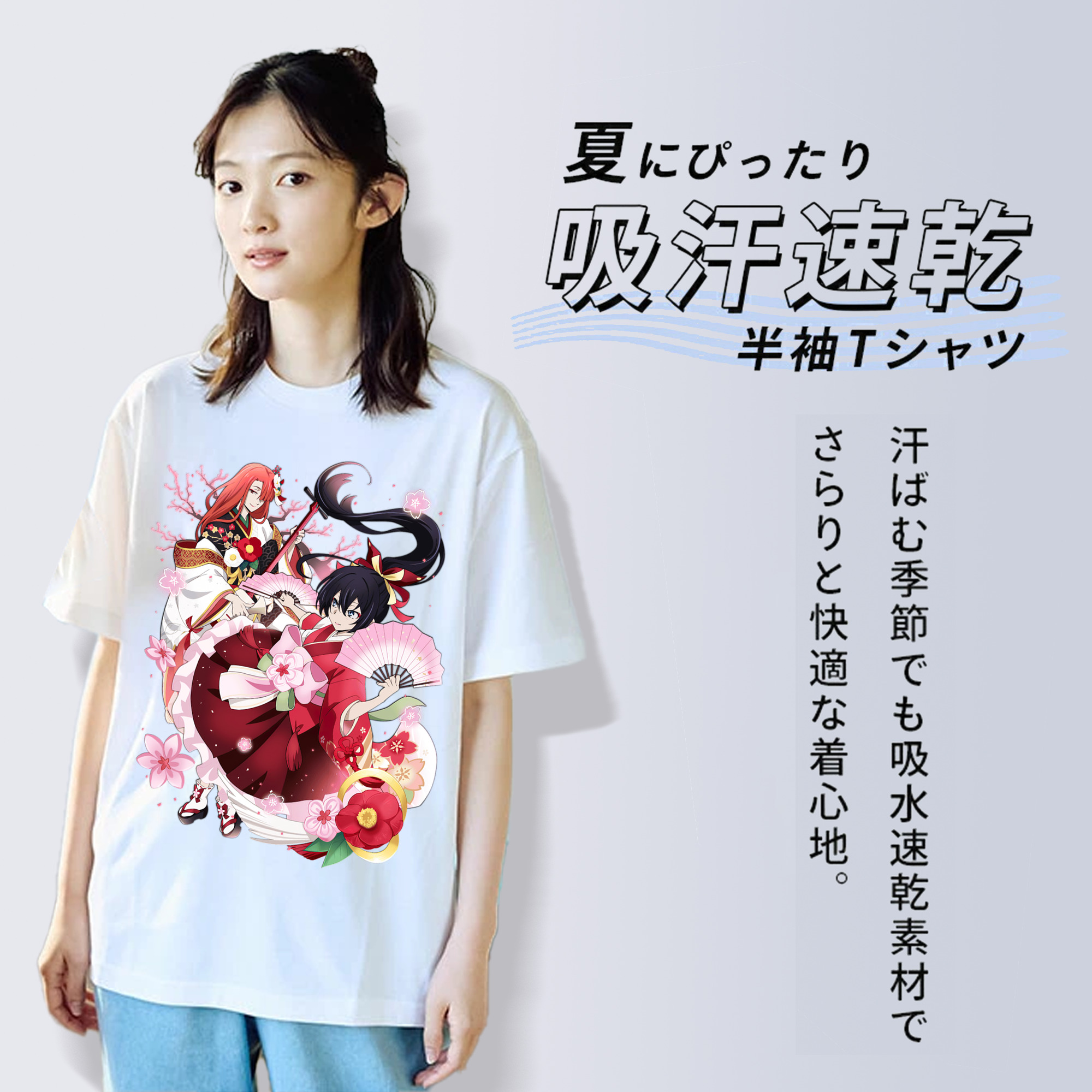 文豪ストレイドッグス Bungo Stray Dogs レディースカジュアルプリントTシャツ（綿100％）