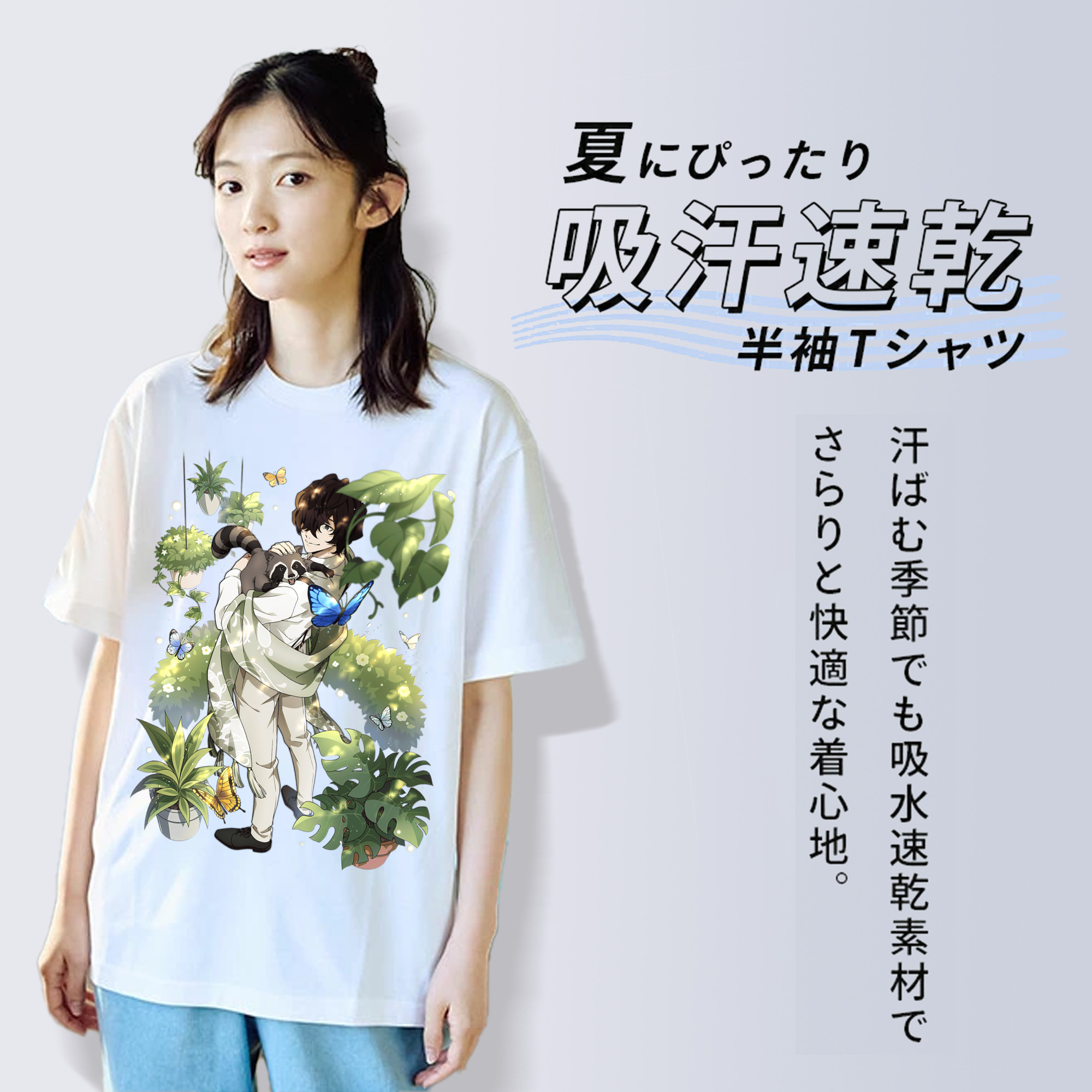 文豪ストレイドッグス Bungo Stray Dogs レディースカジュアルプリントTシャツ（綿100％）