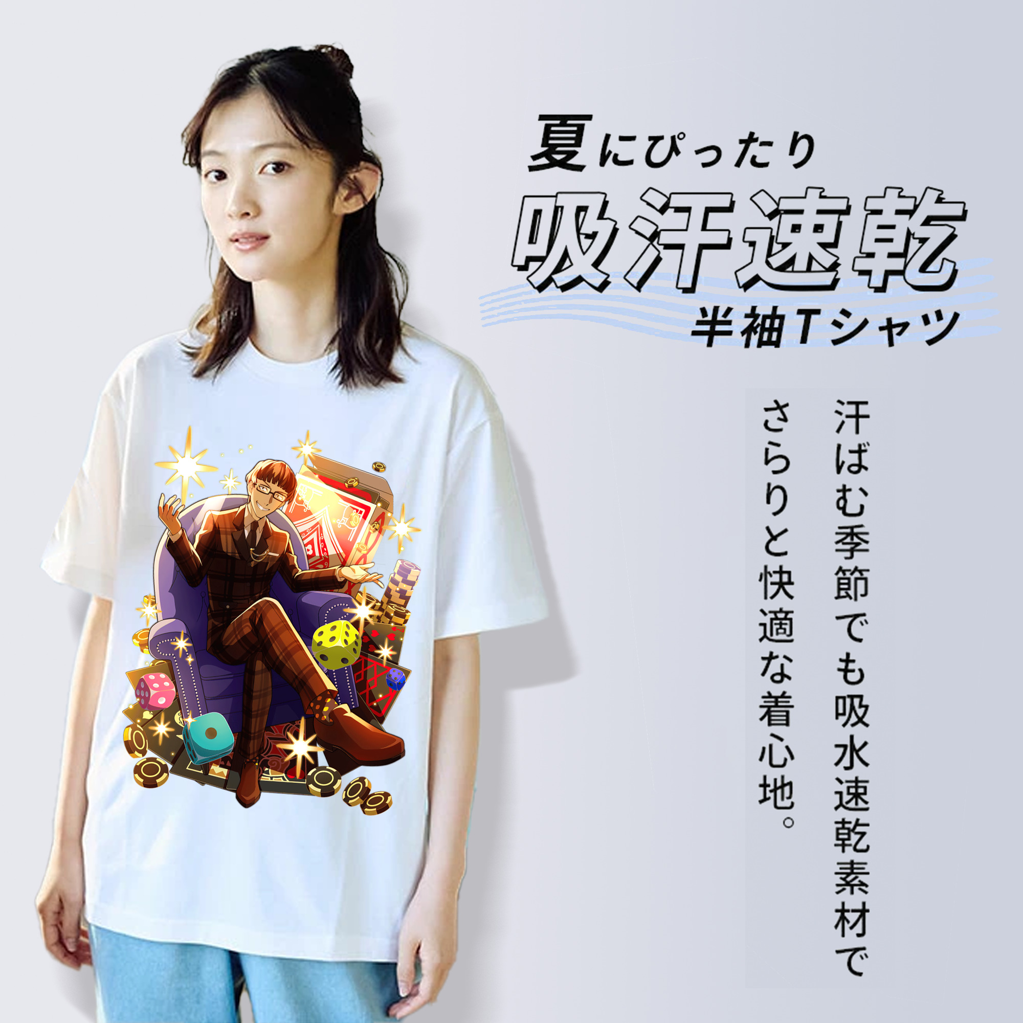 文豪ストレイドッグス Bungo Stray Dogs レディースカジュアルプリントTシャツ（綿100％）
