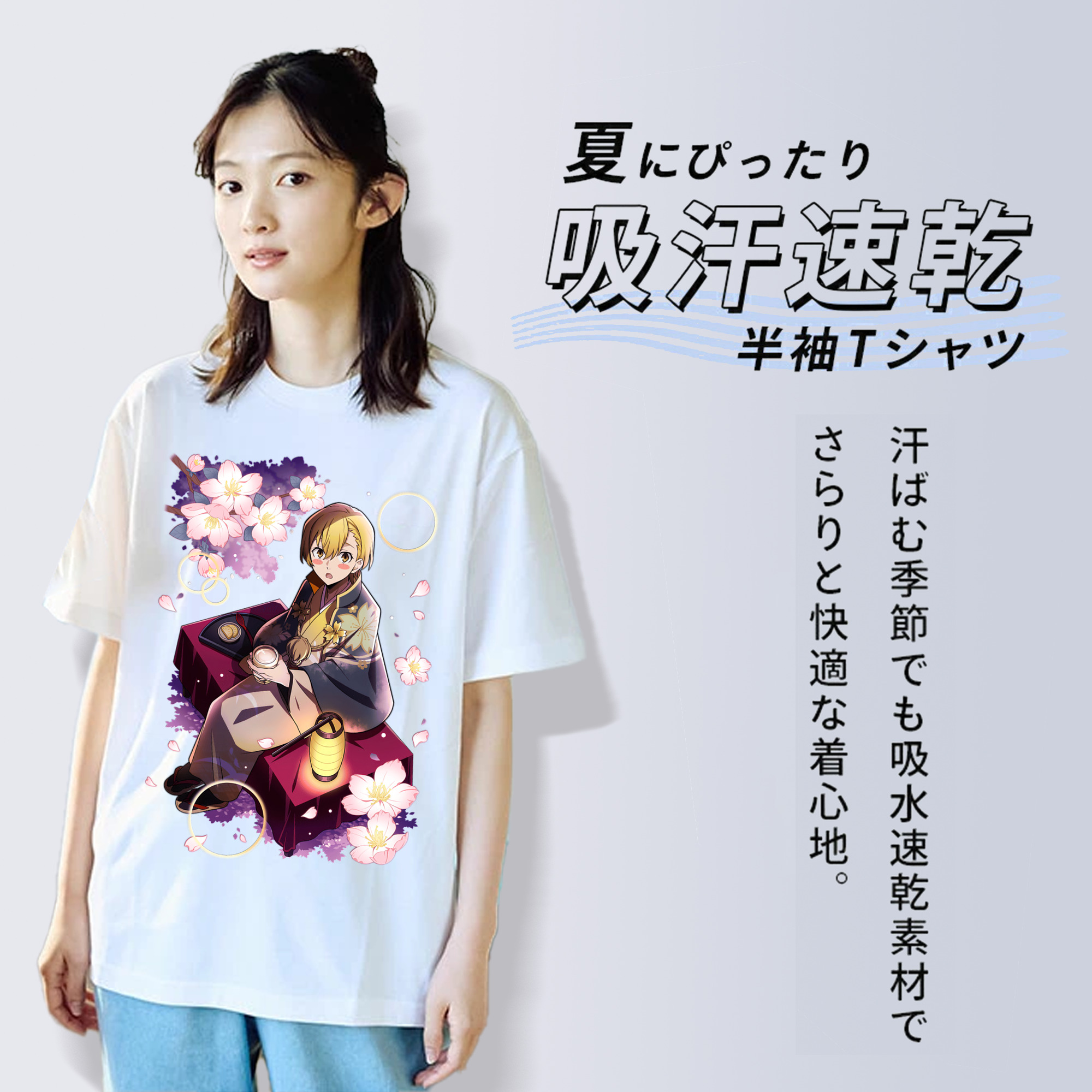 文豪ストレイドッグス Bungo Stray Dogs レディースカジュアルプリントTシャツ（綿100％）