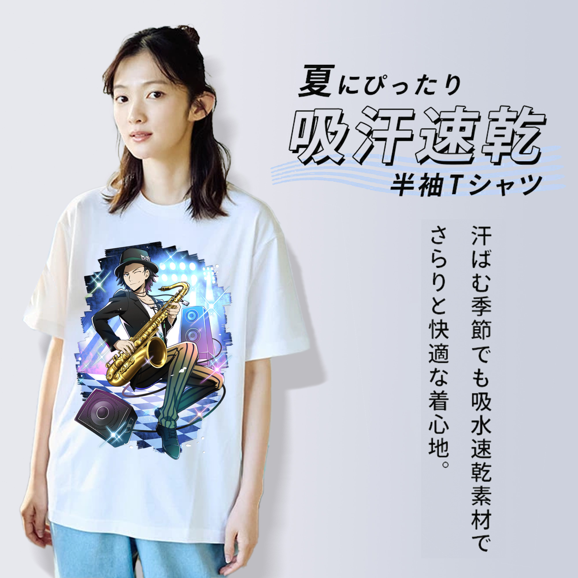 文豪ストレイドッグス Bungo Stray Dogs レディースカジュアルプリントTシャツ（綿100％）