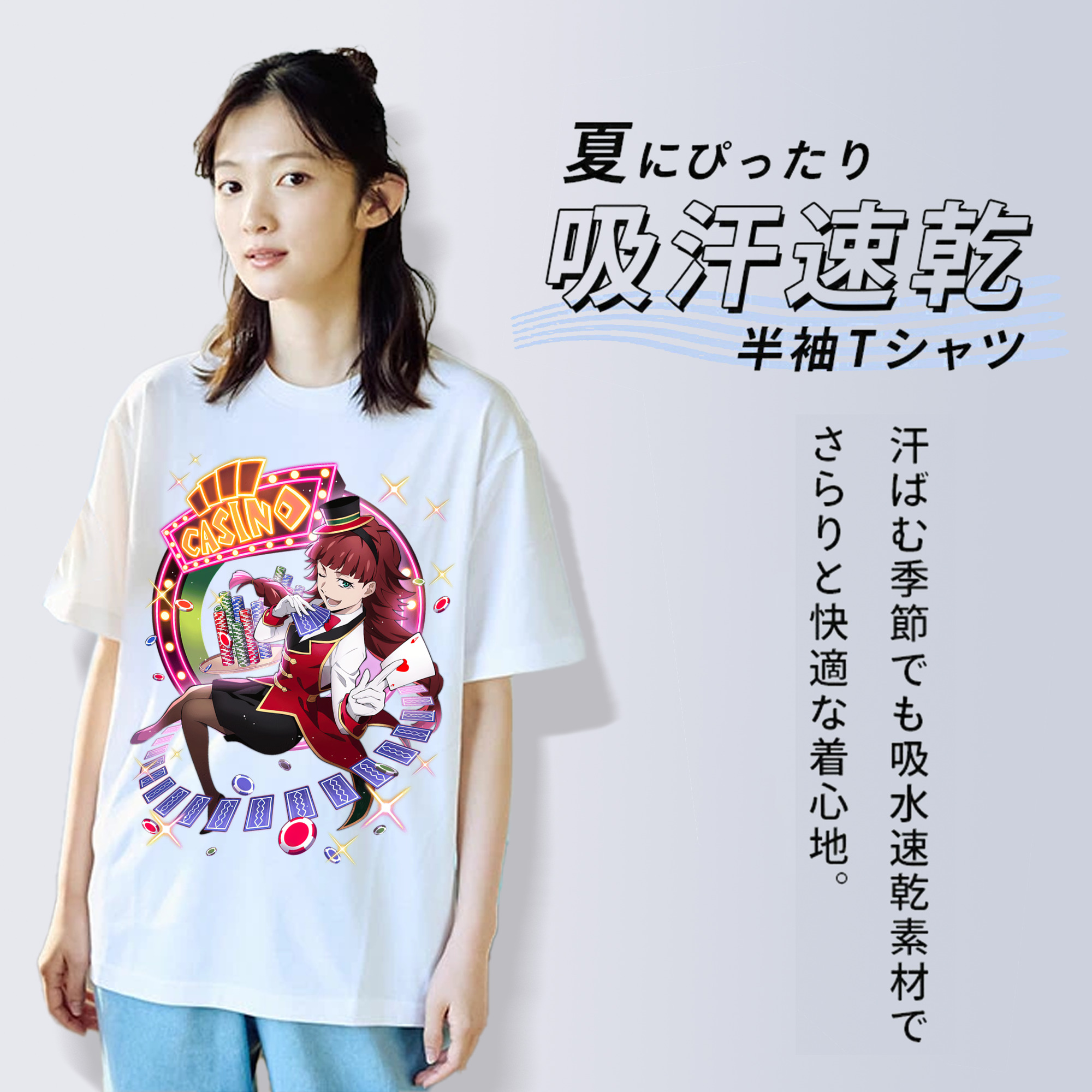 文豪ストレイドッグス Bungo Stray Dogs レディースカジュアルプリントTシャツ（綿100％）
