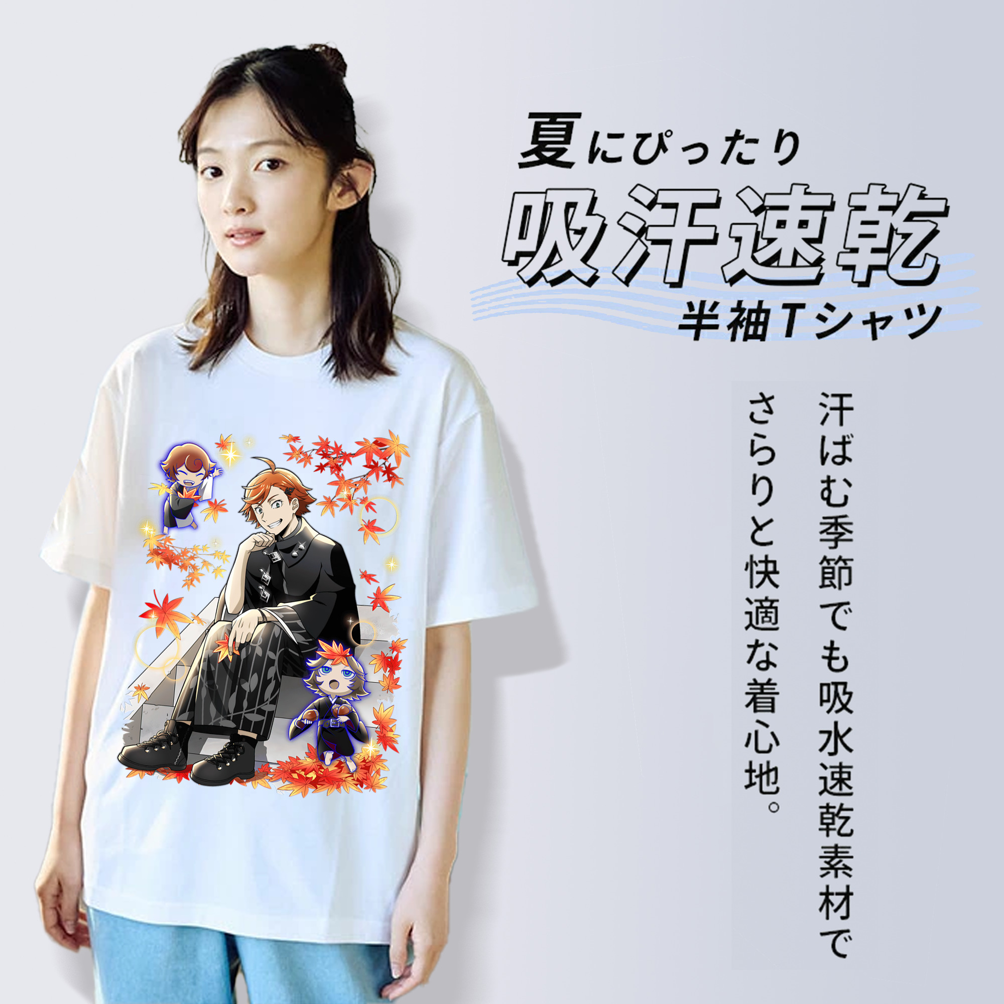 文豪ストレイドッグス Bungo Stray Dogs レディースカジュアルプリントTシャツ（綿100％）