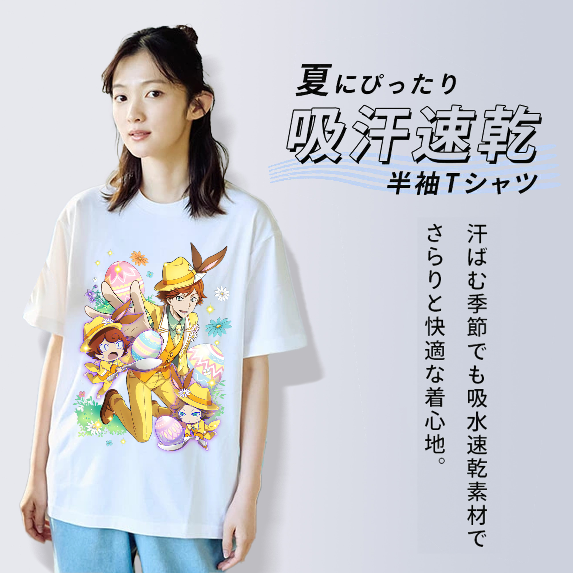 文豪ストレイドッグス Bungo Stray Dogs レディースカジュアルプリントTシャツ（綿100％）