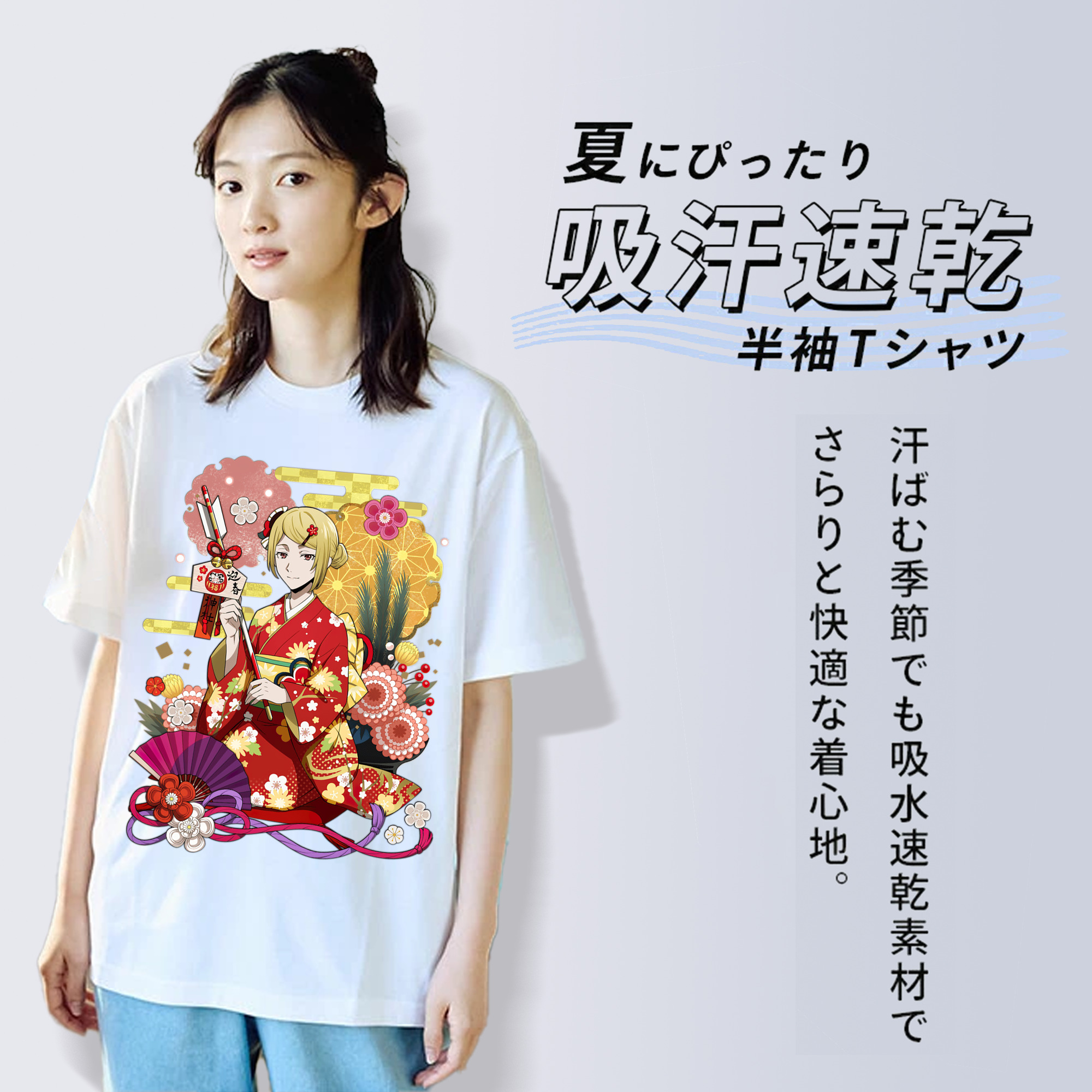文豪ストレイドッグス Bungo Stray Dogs レディースカジュアルプリントTシャツ（綿100％）