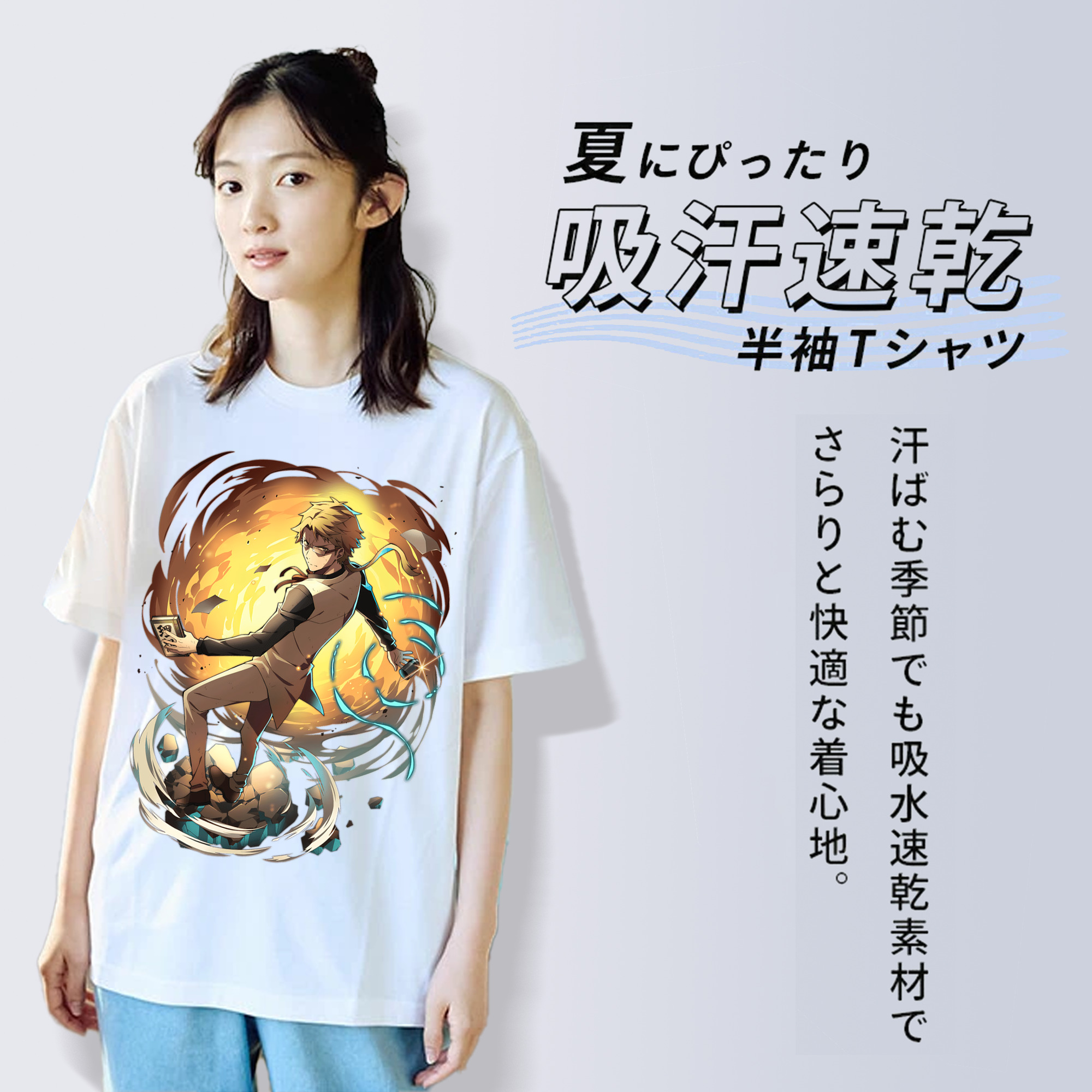 文豪ストレイドッグス Bungo Stray Dogs レディースカジュアルプリントTシャツ（綿100％）