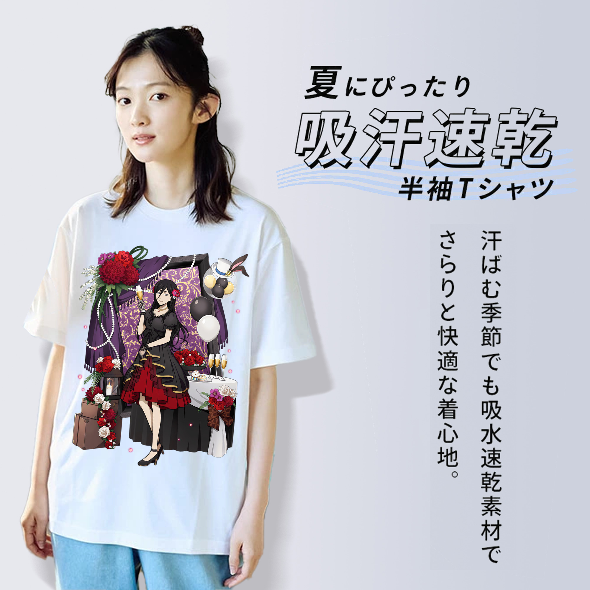 文豪ストレイドッグス Bungo Stray Dogs レディースカジュアルプリントTシャツ（綿100％）