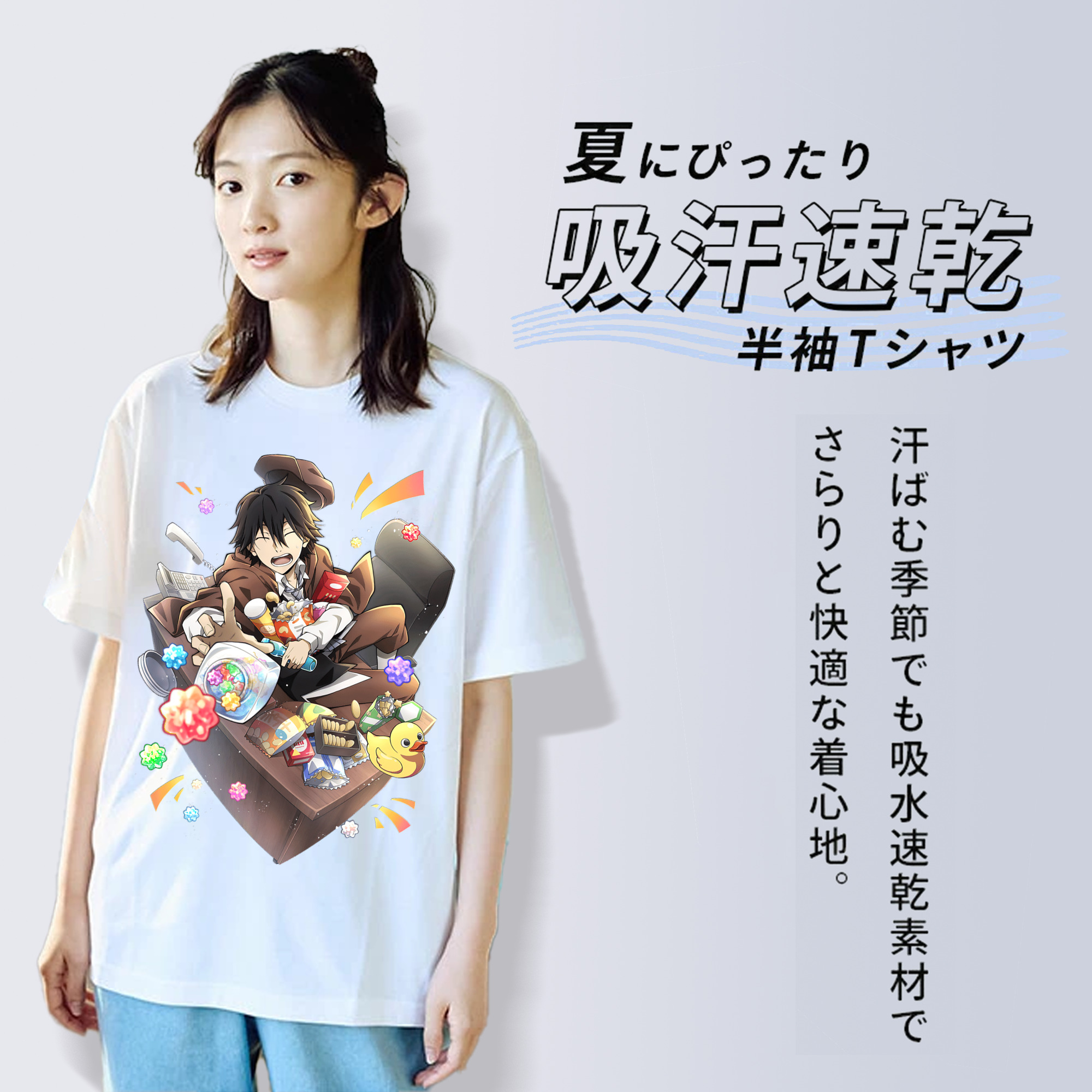 文豪ストレイドッグス Bungo Stray Dogs レディースカジュアルプリントTシャツ（綿100％）