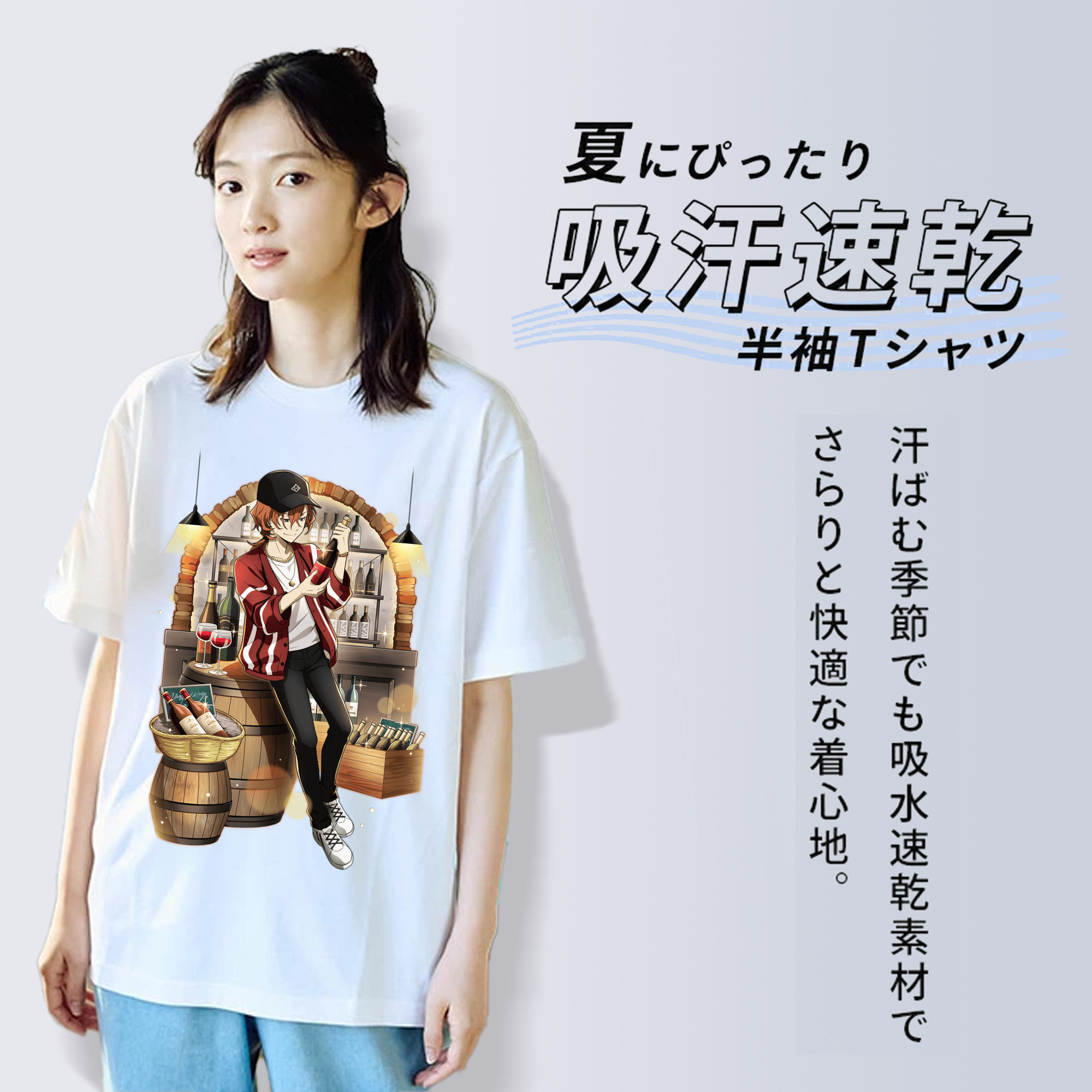 文豪ストレイドッグス Bungo Stray Dogs レディースカジュアルプリントTシャツ（綿100％）
