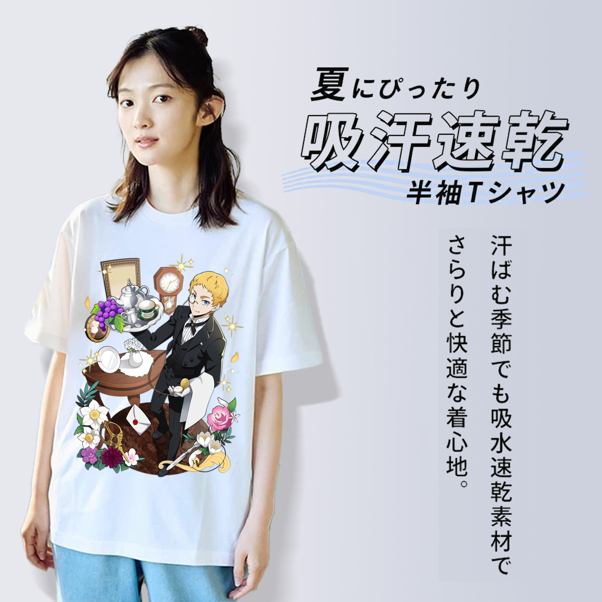 文豪ストレイドッグス Bungo Stray Dogs レディースカジュアルプリントTシャツ（綿100％）