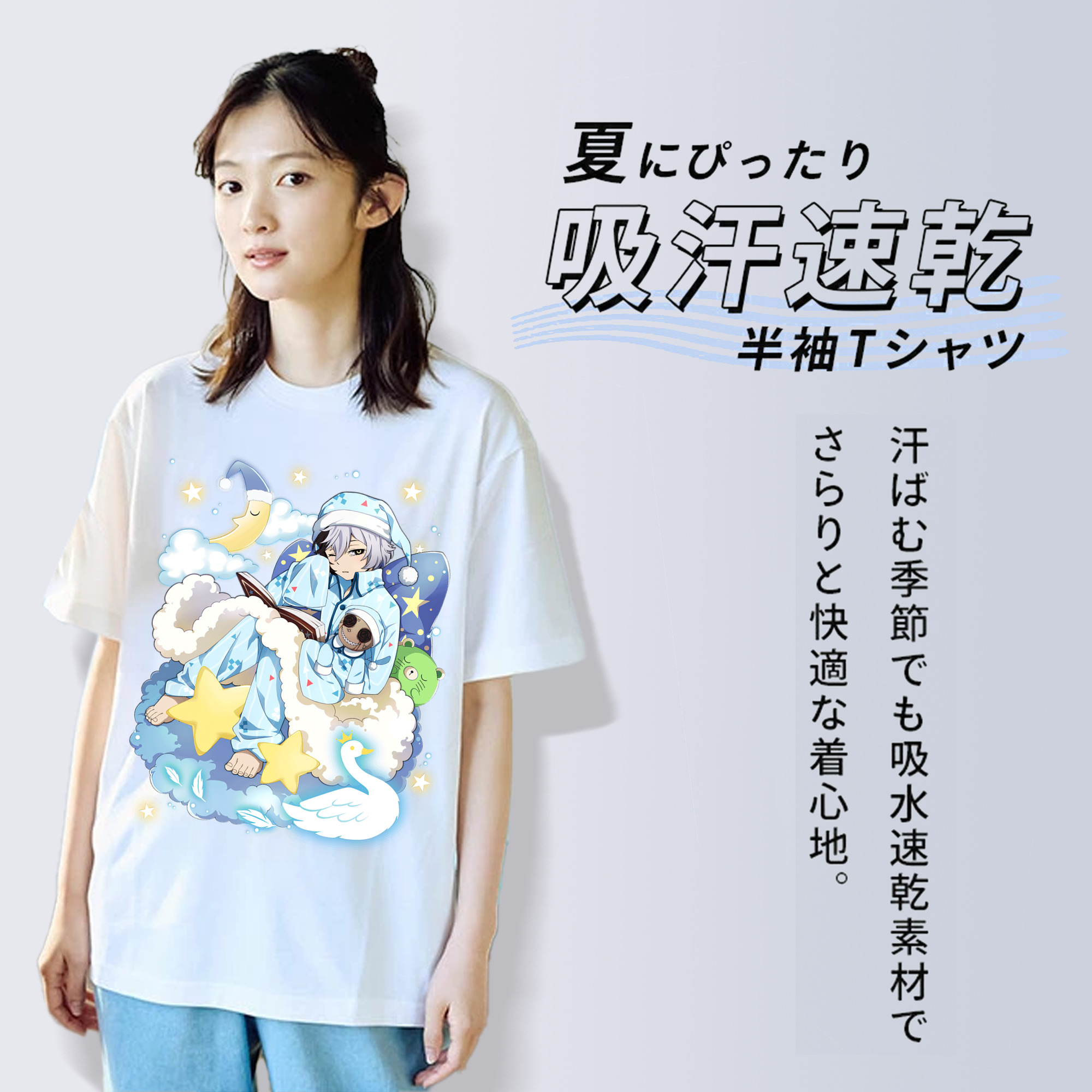 文豪ストレイドッグス Bungo Stray Dogs レディースカジュアルプリントTシャツ（綿100％）