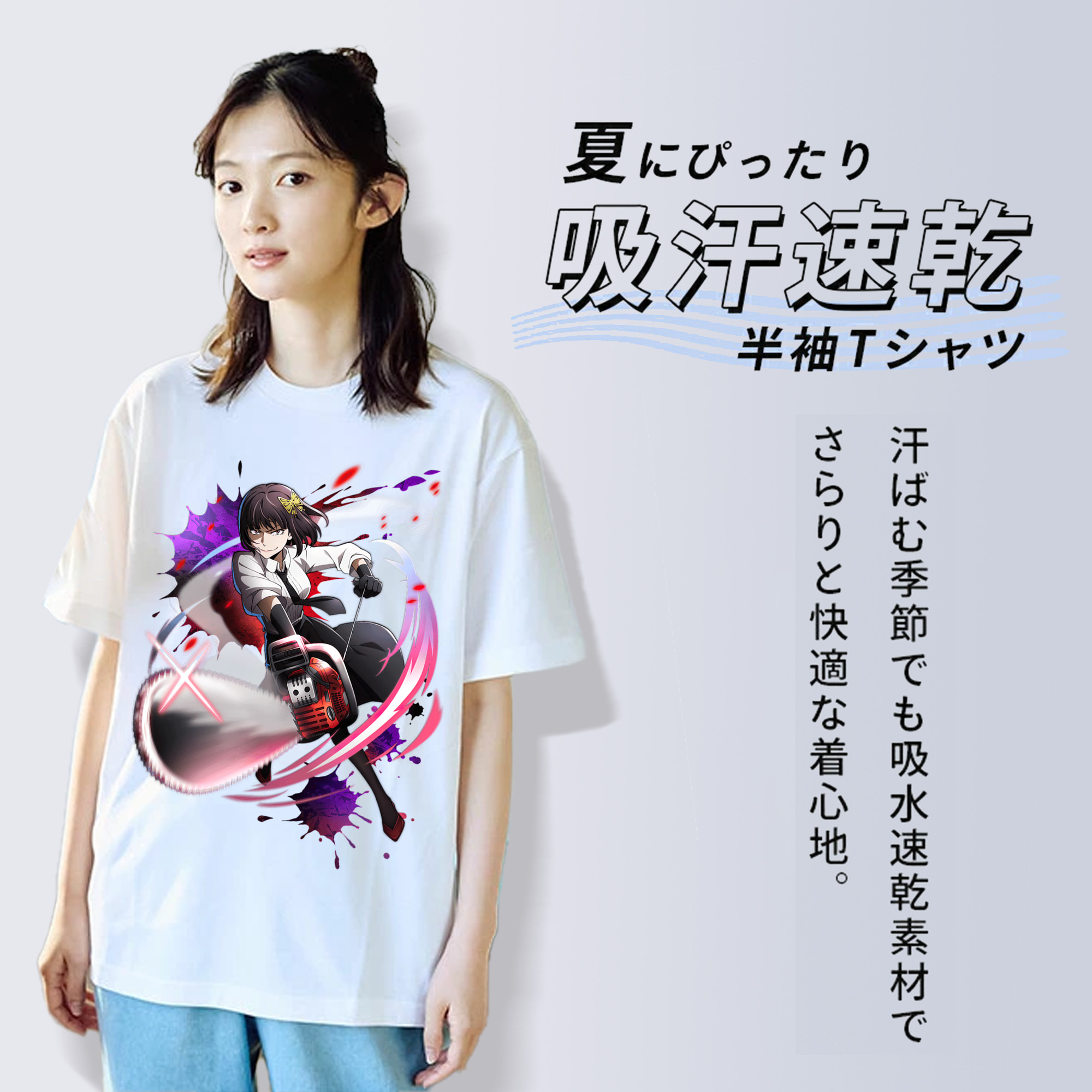 文豪ストレイドッグス Bungo Stray Dogs レディースカジュアルプリントTシャツ（綿100％）