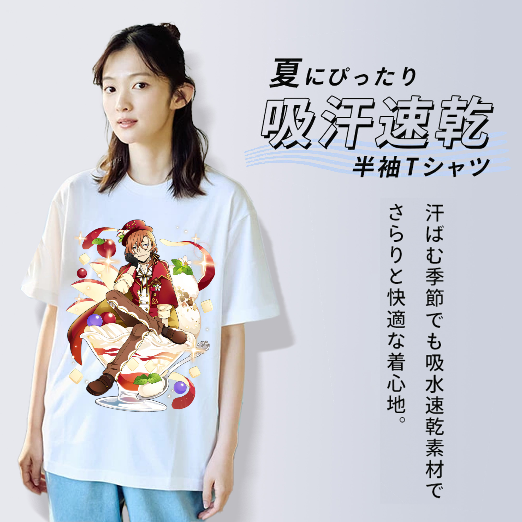文豪ストレイドッグス Bungo Stray Dogs レディースカジュアルプリントTシャツ（綿100％）