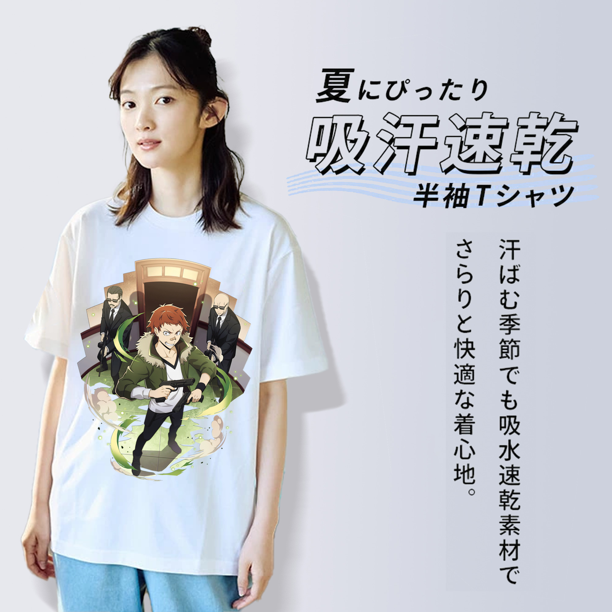 文豪ストレイドッグス Bungo Stray Dogs レディースカジュアルプリントTシャツ（綿100％）