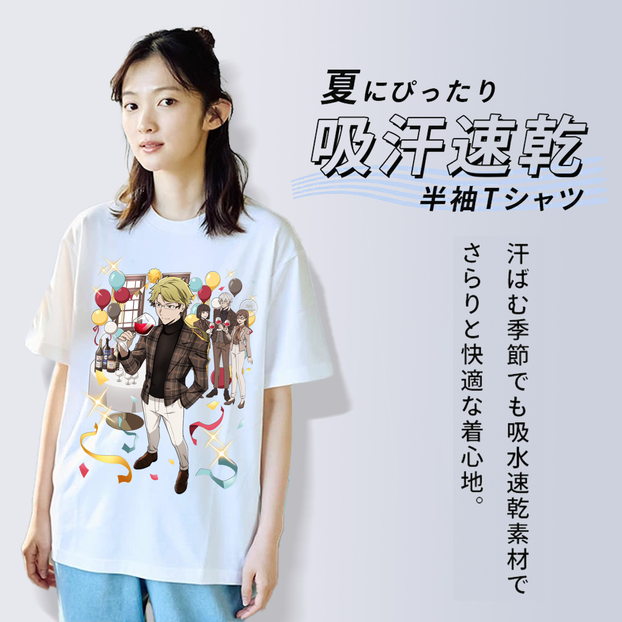 文豪ストレイドッグス Bungo Stray Dogs レディースカジュアルプリントTシャツ（綿100％）