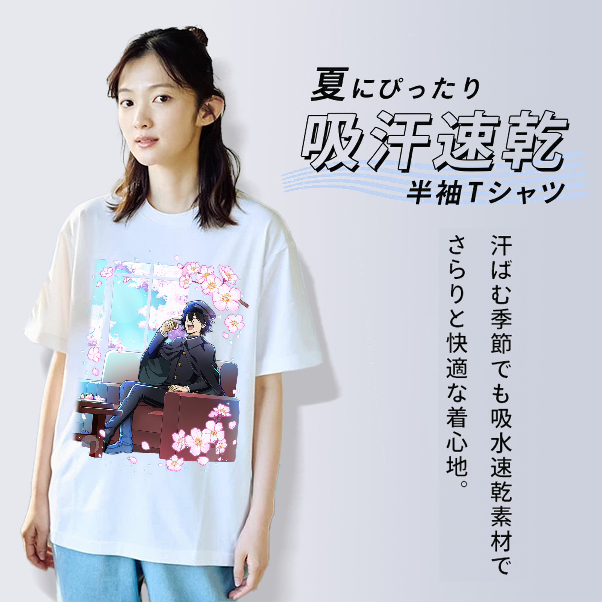 文豪ストレイドッグス Bungo Stray Dogs レディースカジュアルプリントTシャツ（綿100％）