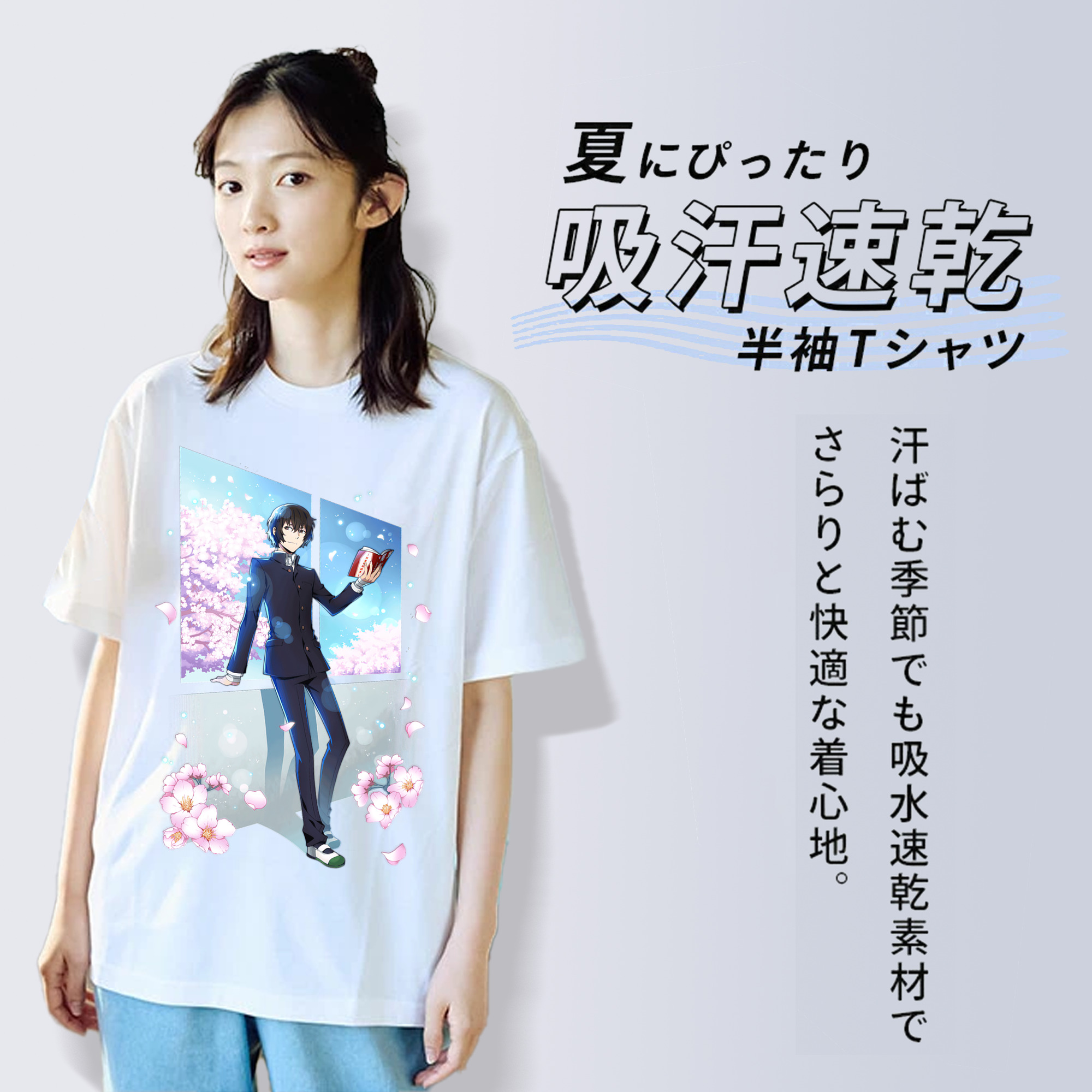 文豪ストレイドッグス Bungo Stray Dogs レディースカジュアルプリントTシャツ（綿100％）
