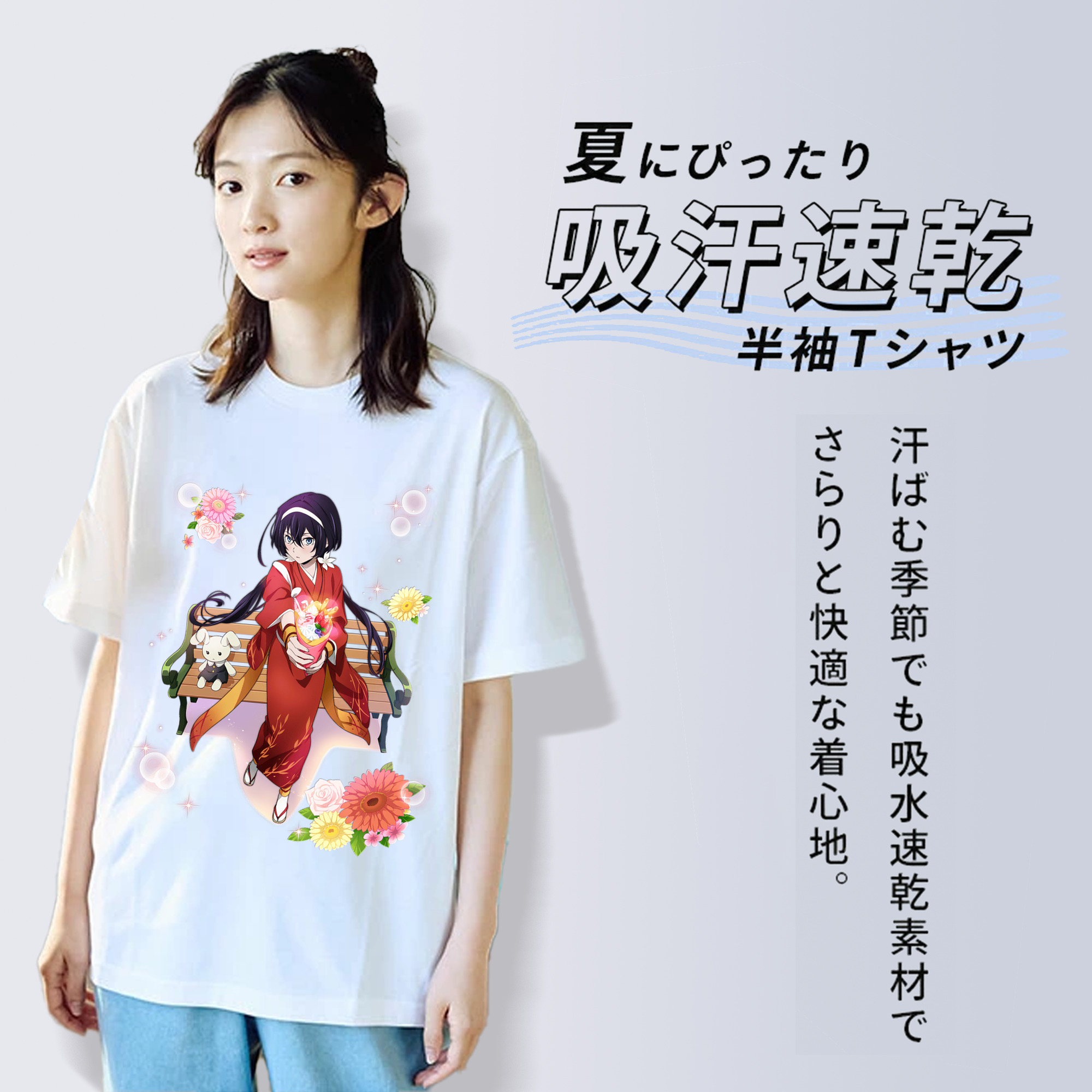 文豪ストレイドッグス Bungo Stray Dogs レディースカジュアルプリントTシャツ（綿100％）