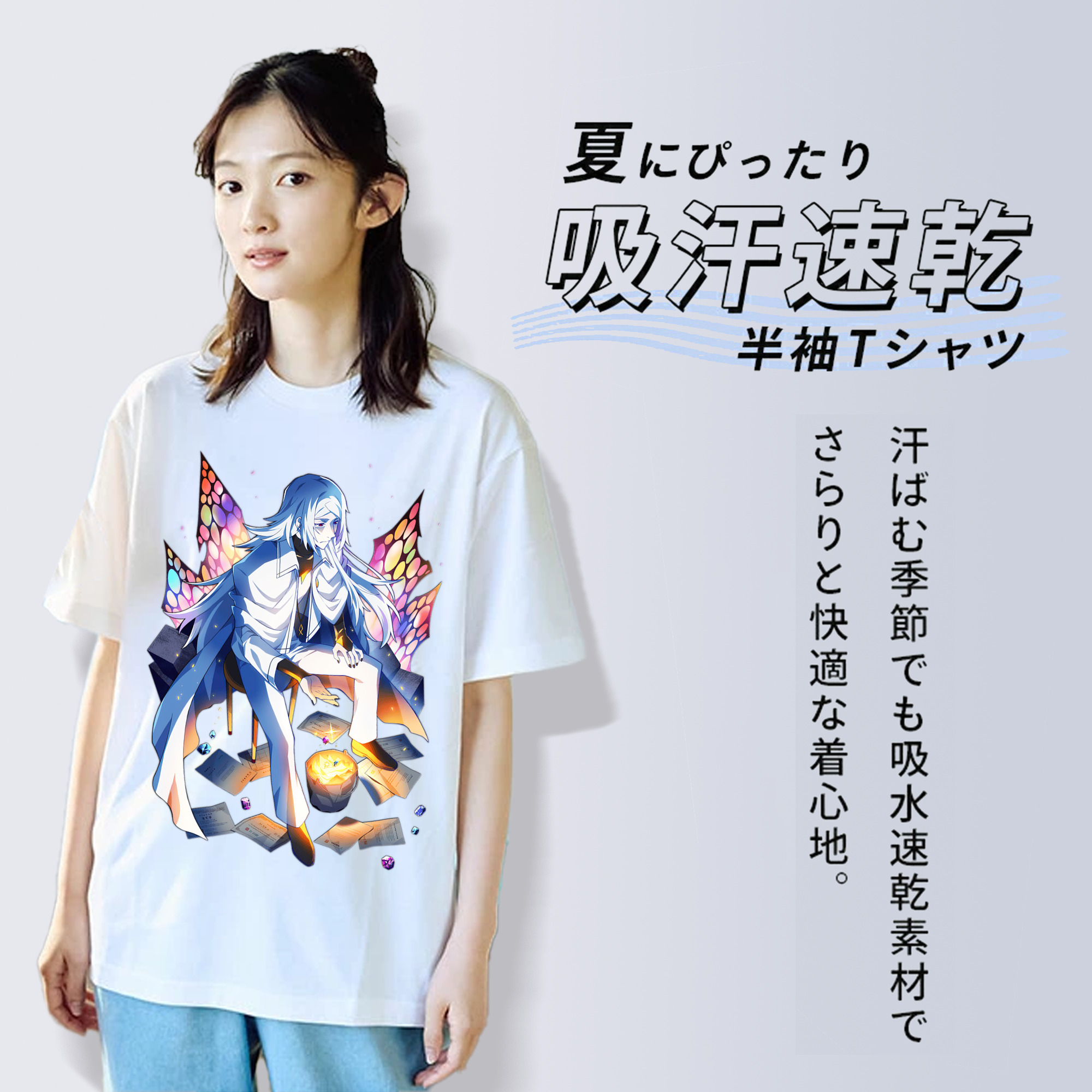 文豪ストレイドッグス Bungo Stray Dogs レディースカジュアルプリントTシャツ（綿100％）