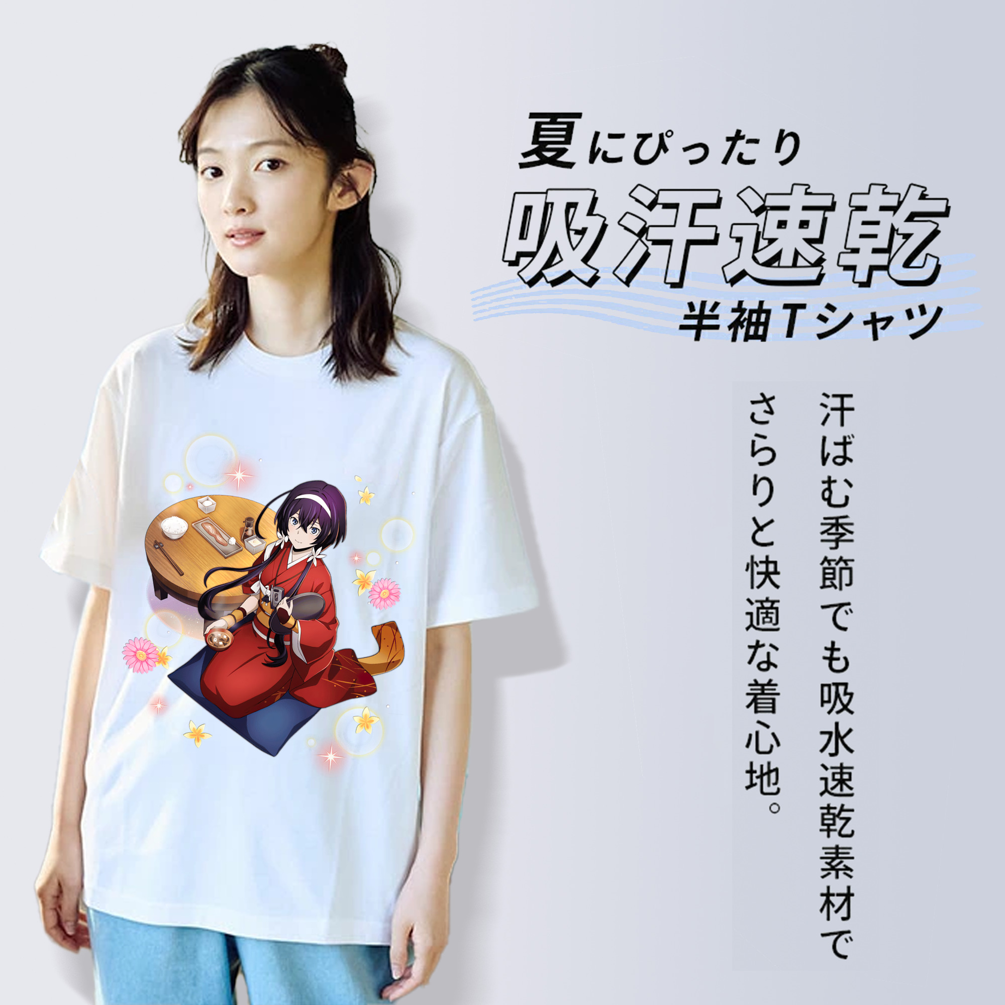 文豪ストレイドッグス Bungo Stray Dogs レディースカジュアルプリントTシャツ（綿100％）