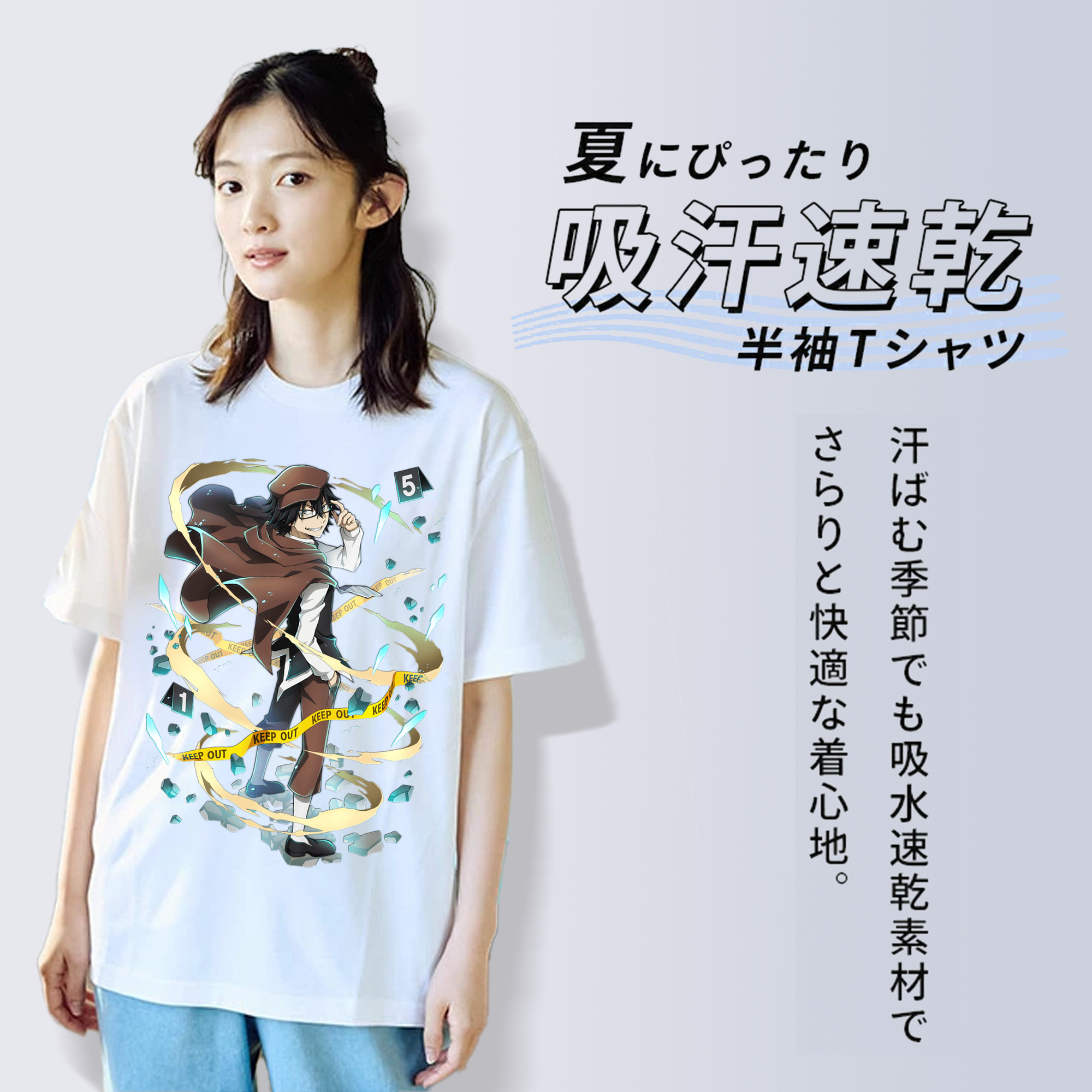 文豪ストレイドッグス Bungo Stray Dogs レディースカジュアルプリントTシャツ（綿100％）