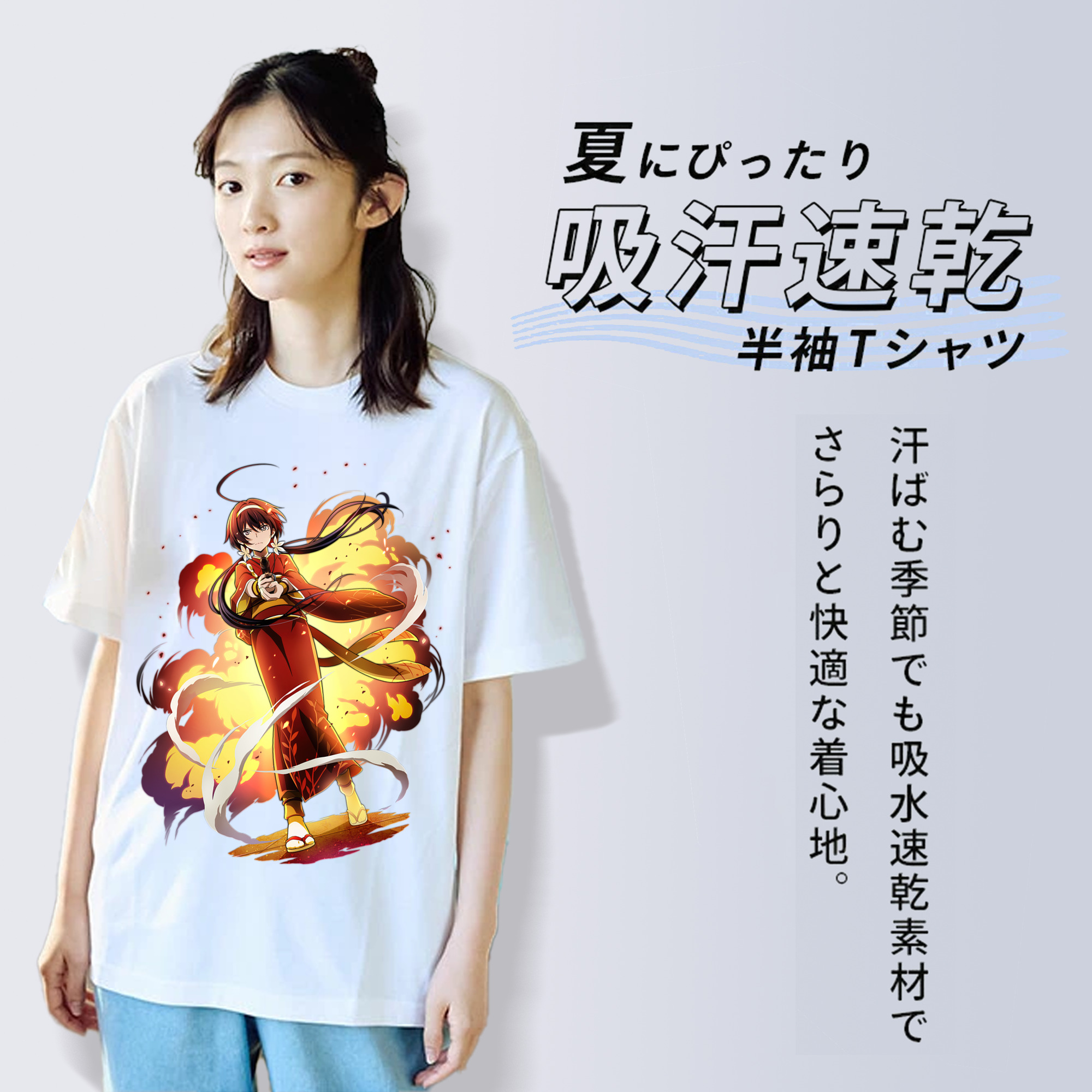 文豪ストレイドッグス Bungo Stray Dogs レディースカジュアルプリントTシャツ（綿100％）
