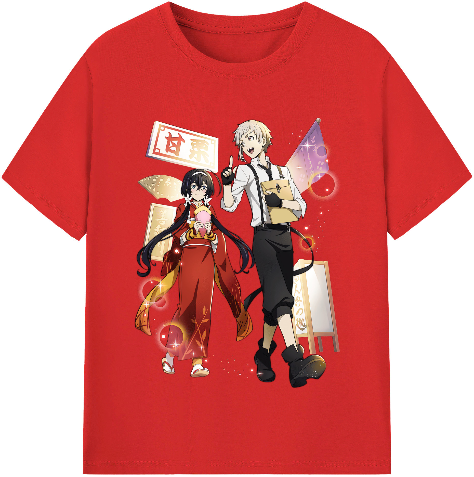 （画像用） 文豪ストレイドッグス Bungo Stray Dogs レディースカジュアルプリントTシャツ（綿100％）