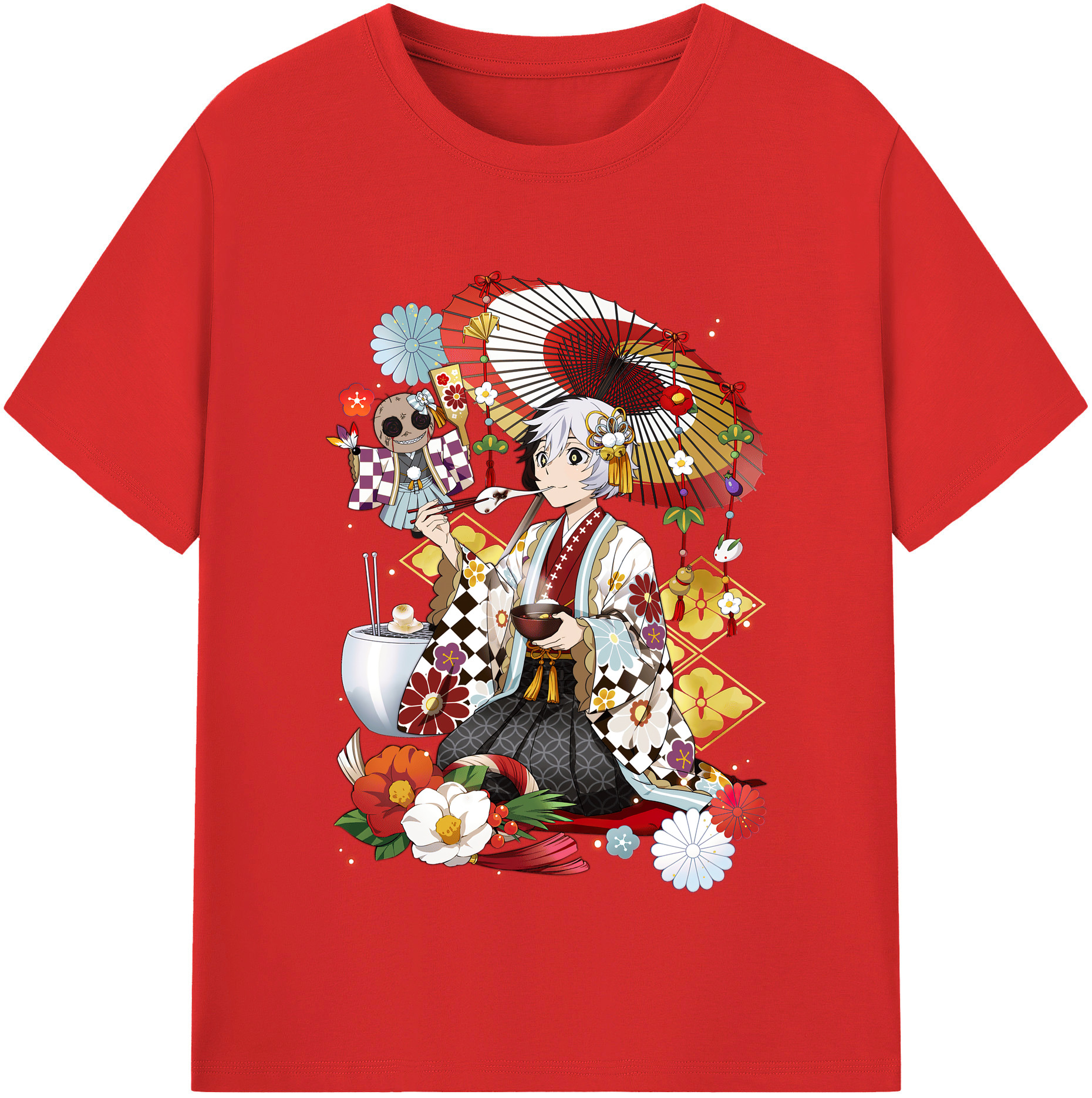 （画像用） 文豪ストレイドッグス Bungo Stray Dogs レディースカジュアルプリントTシャツ（綿100％）