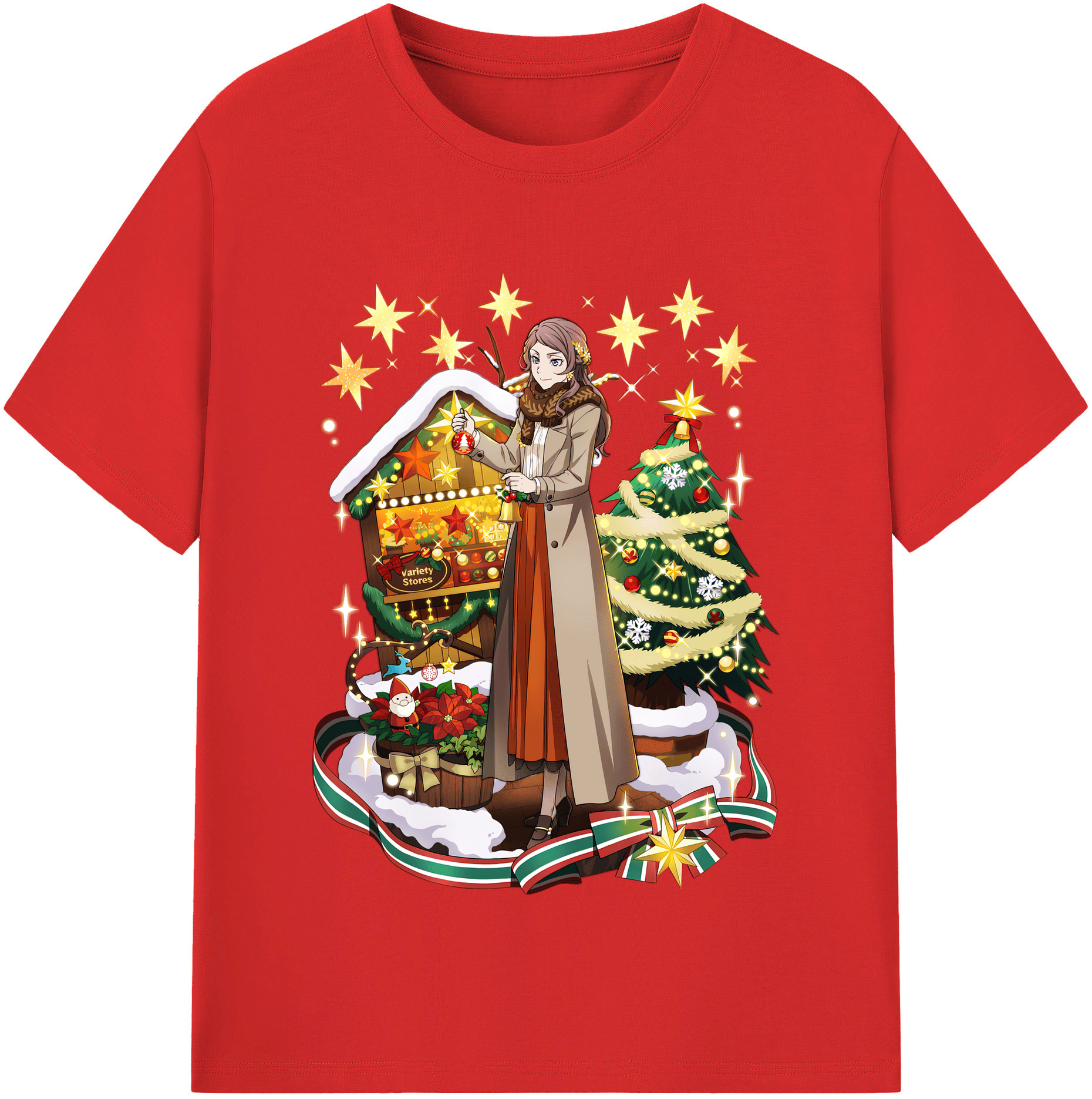 （画像用） 文豪ストレイドッグス Bungo Stray Dogs レディースカジュアルプリントTシャツ（綿100％）