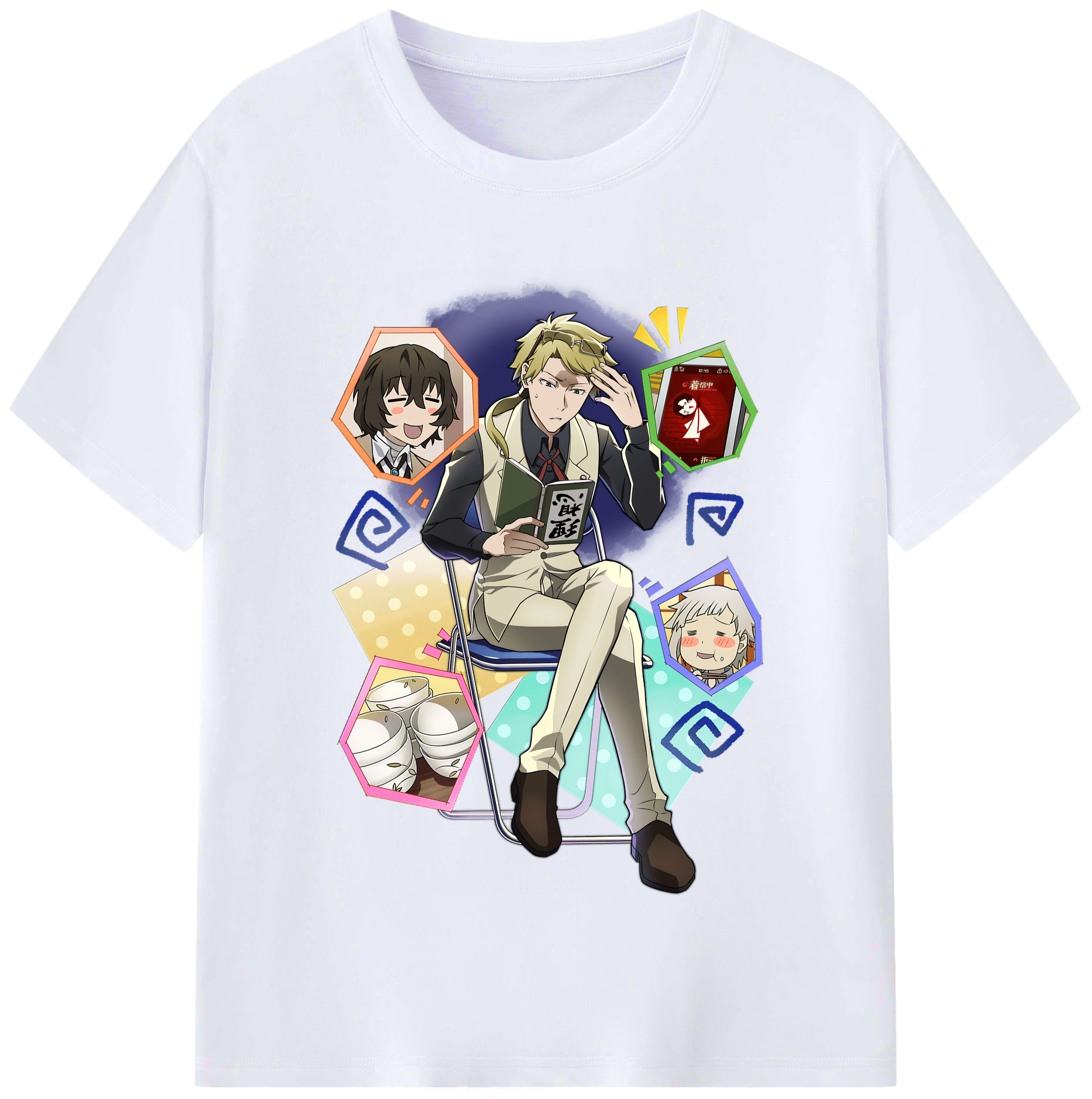 （画像用） 文豪ストレイドッグス Bungo Stray Dogs レディースカジュアルプリントTシャツ（綿100％）
