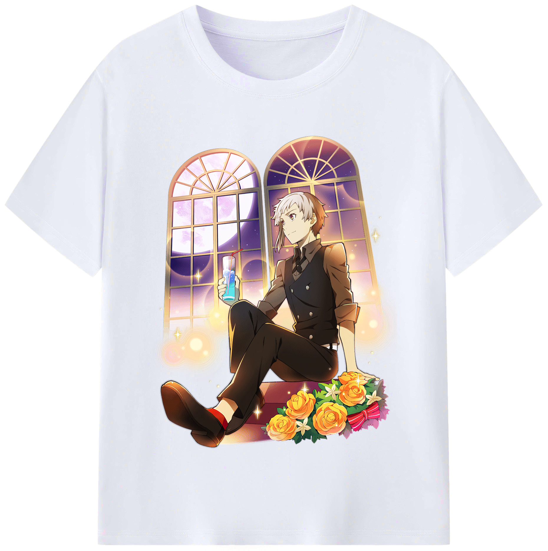 （画像用） 文豪ストレイドッグス Bungo Stray Dogs レディースカジュアルプリントTシャツ（綿100％）