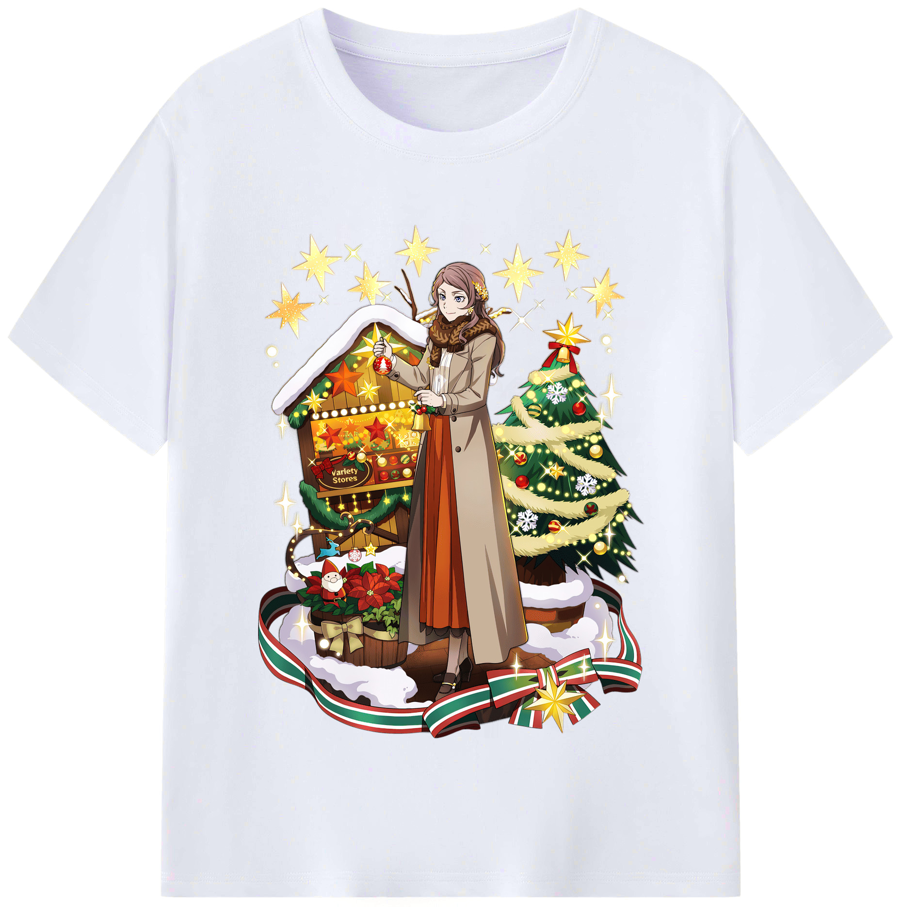 （画像用） 文豪ストレイドッグス Bungo Stray Dogs レディースカジュアルプリントTシャツ（綿100％）