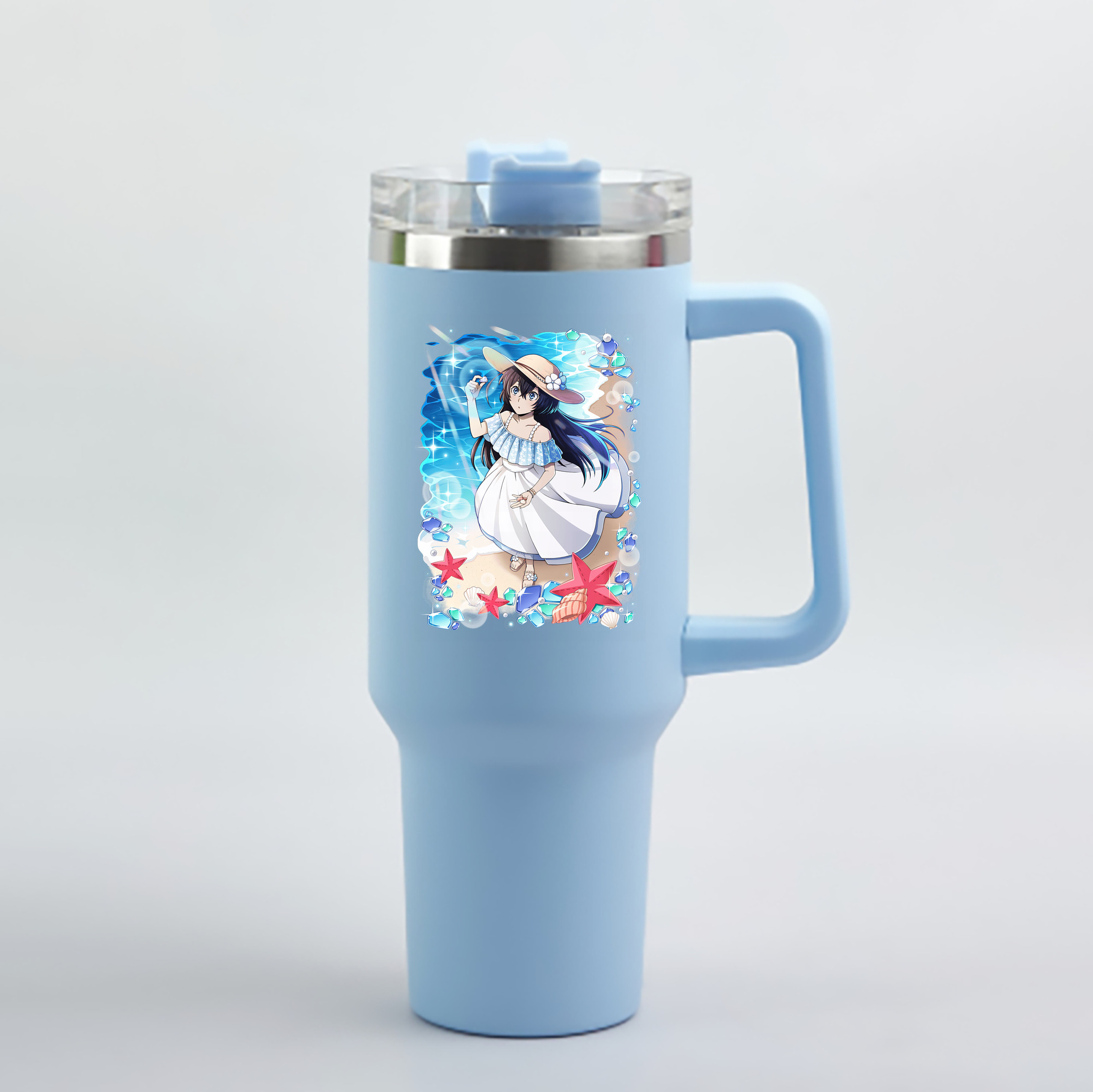 （画像用） 文豪ストレイドッグス Bungo Stray Dogs 1200mL車用タンブラー - クリスタルステッカー（プラスチックストロー付き）