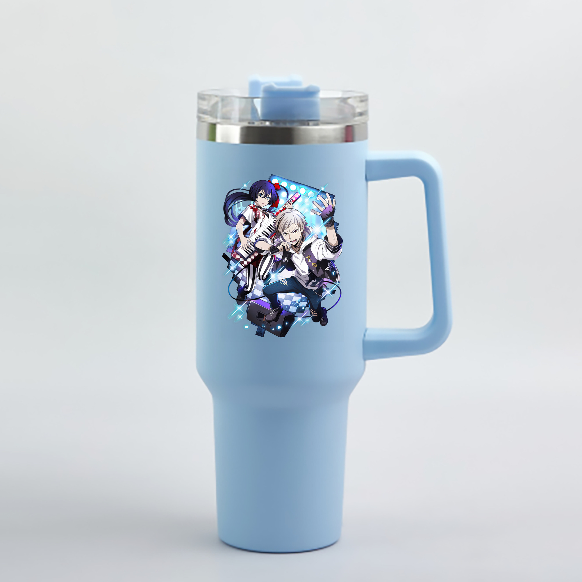 （画像用） 文豪ストレイドッグス Bungo Stray Dogs 1200mL車用タンブラー - クリスタルステッカー（プラスチックストロー付き）