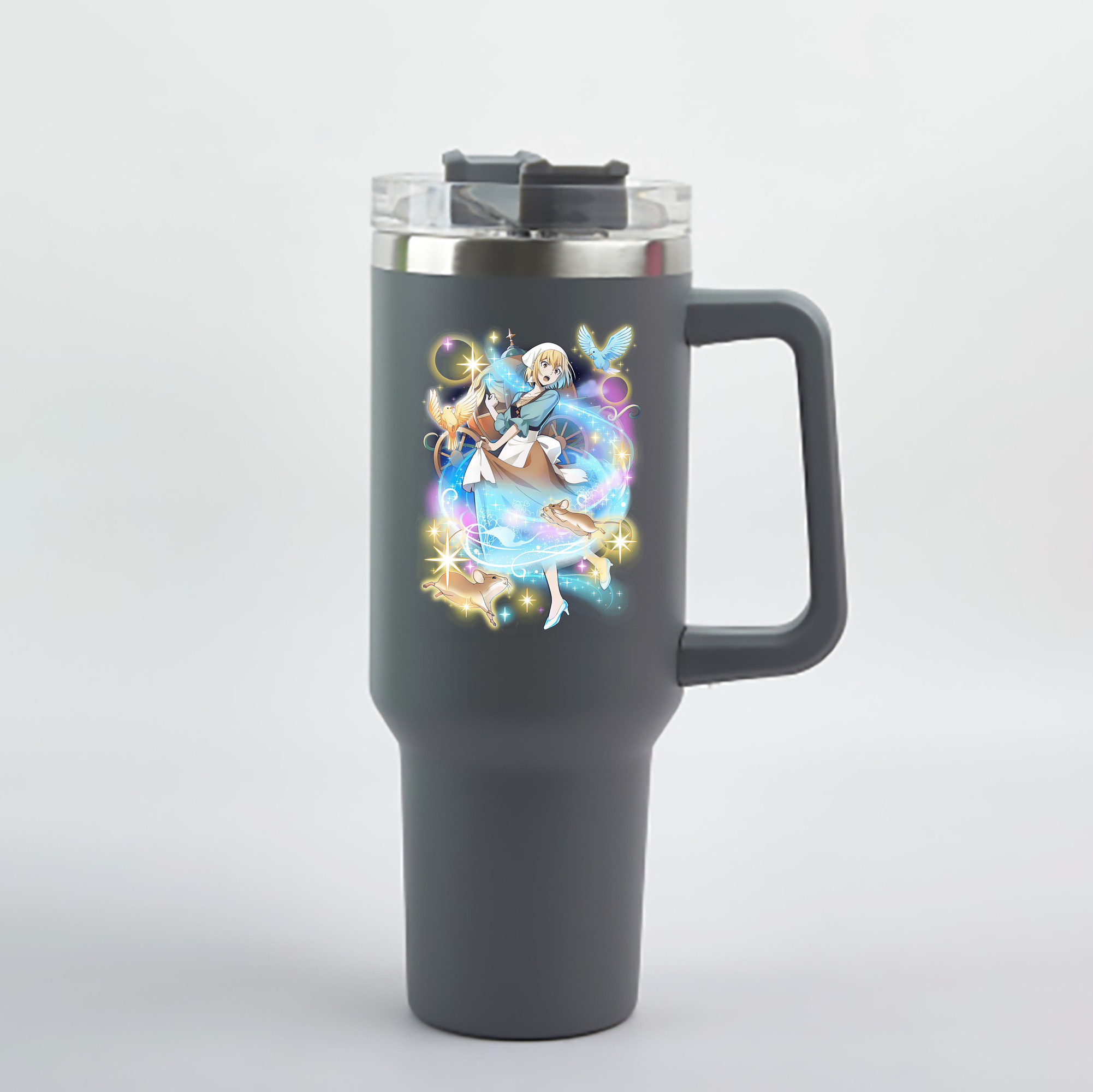 （画像用） 文豪ストレイドッグス Bungo Stray Dogs 1200mL車用タンブラー - クリスタルステッカー（プラスチックストロー付き）