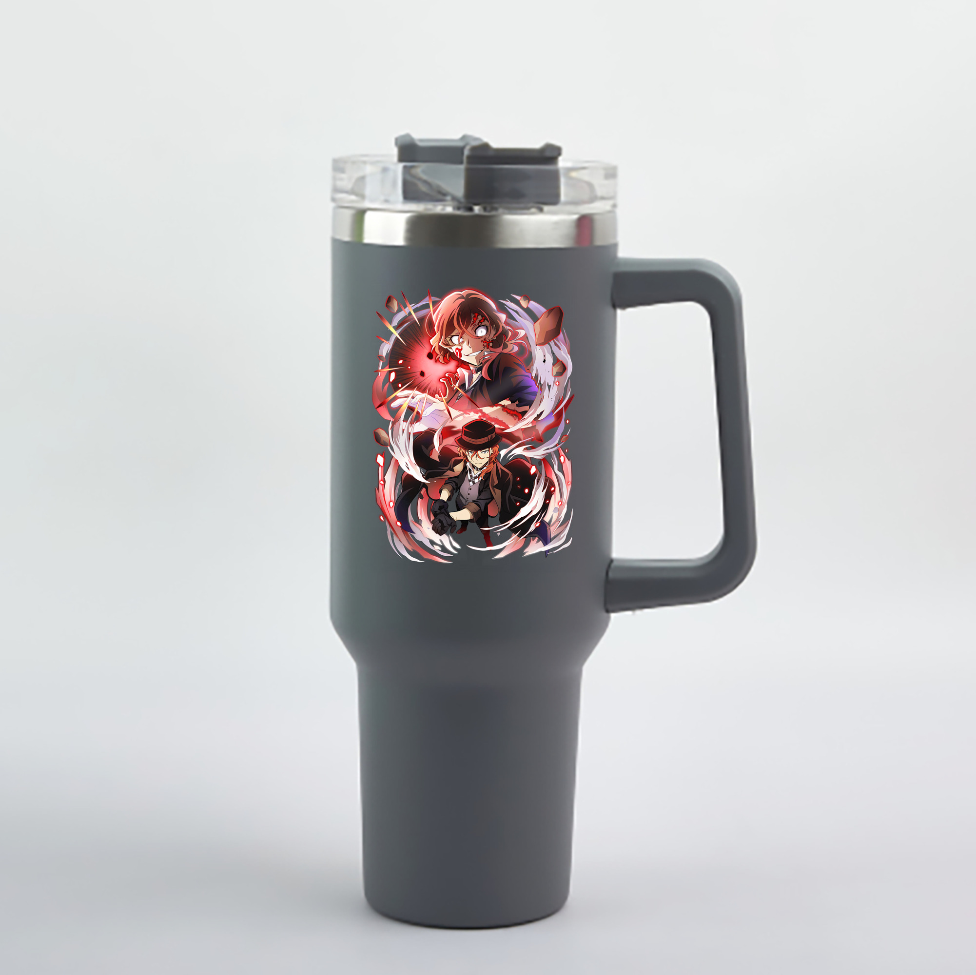 （画像用） 文豪ストレイドッグス Bungo Stray Dogs 1200mL車用タンブラー - クリスタルステッカー（プラスチックストロー付き）