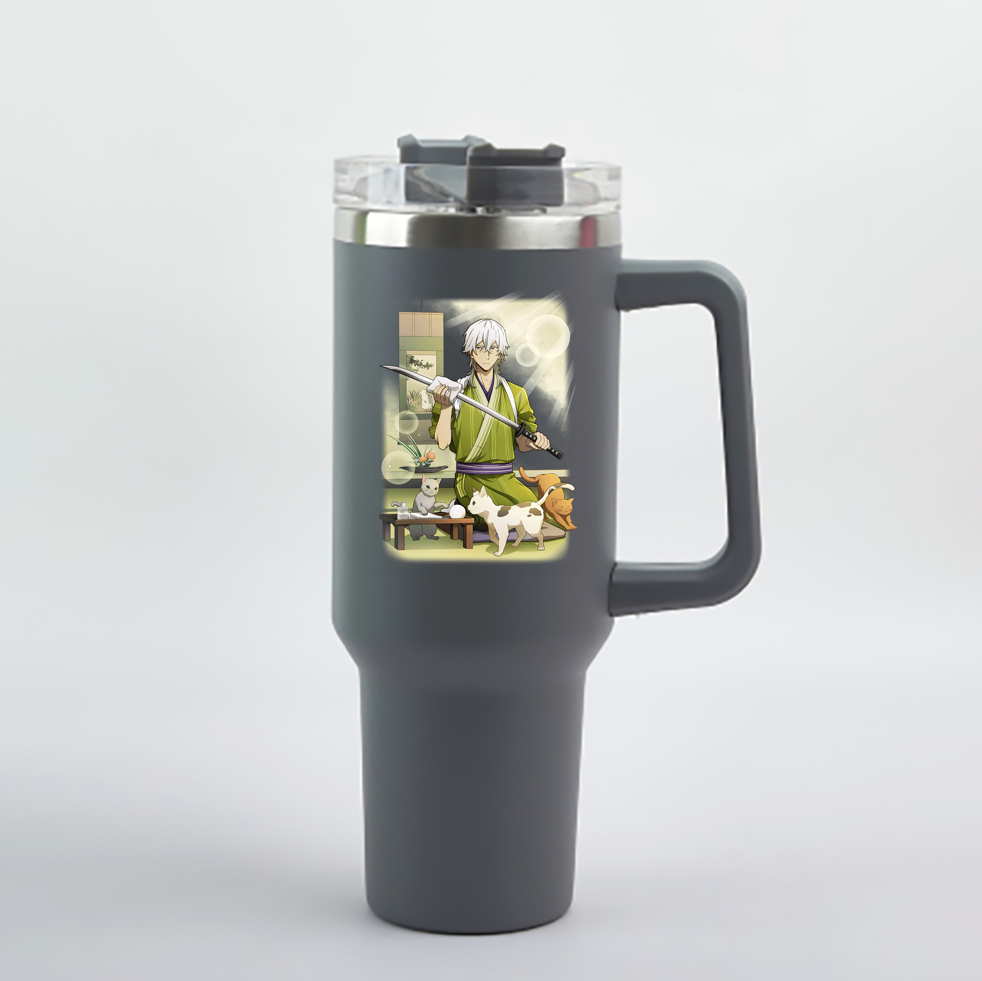 （画像用） 文豪ストレイドッグス Bungo Stray Dogs 1200mL車用タンブラー - クリスタルステッカー（プラスチックストロー付き）