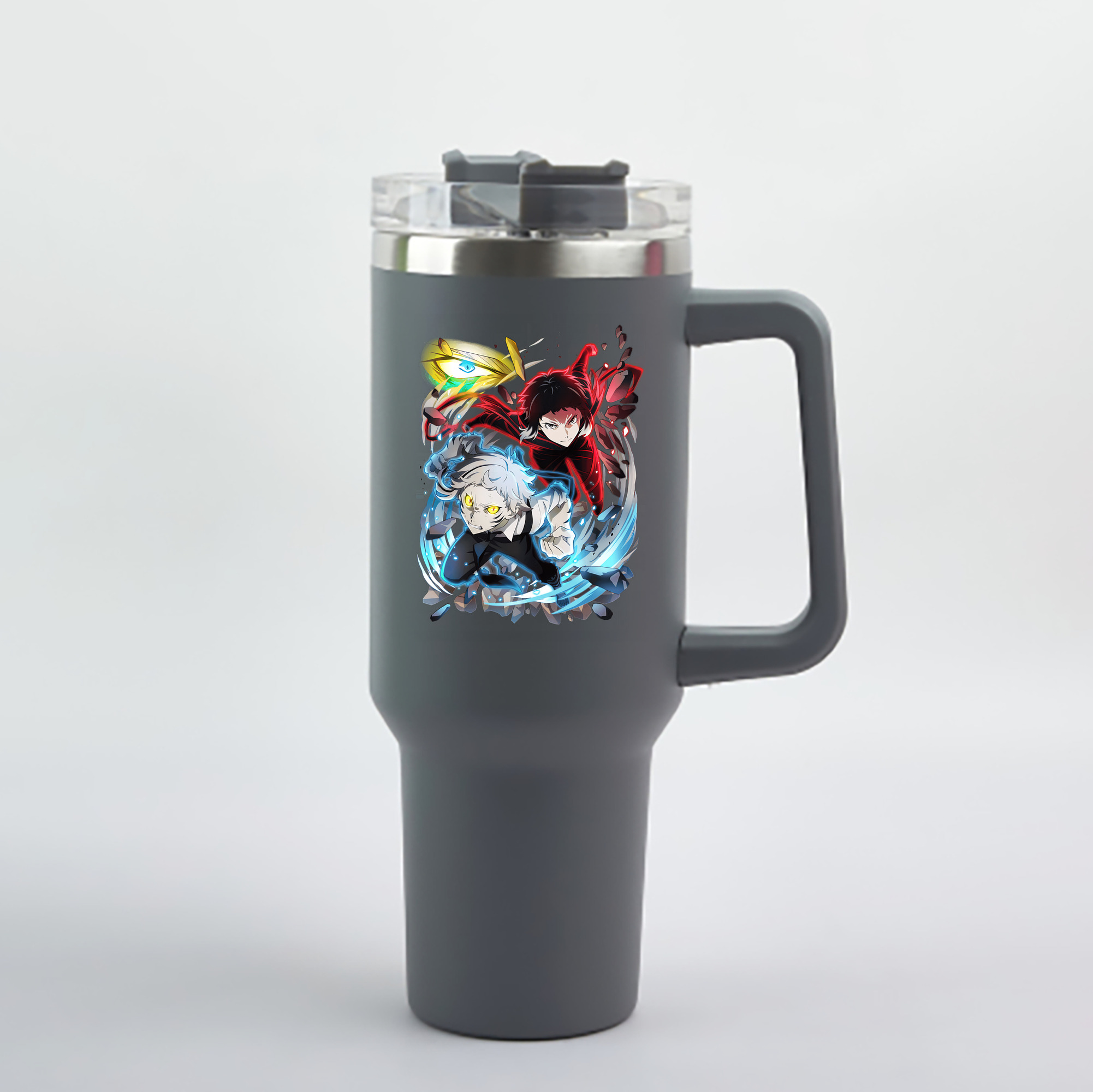 （画像用） 文豪ストレイドッグス Bungo Stray Dogs 1200mL車用タンブラー - クリスタルステッカー（プラスチックストロー付き）