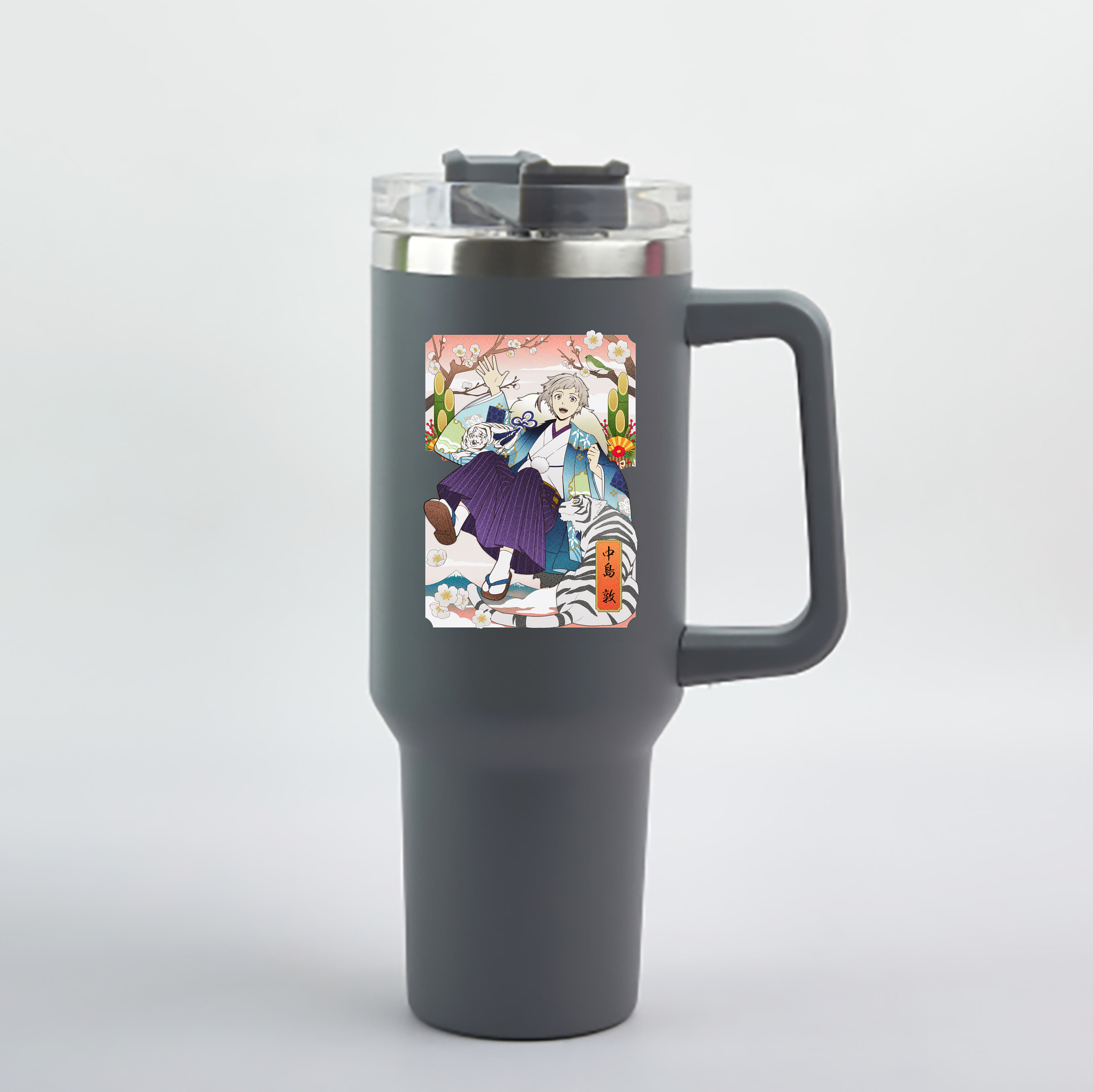 （画像用） 文豪ストレイドッグス Bungo Stray Dogs 1200mL車用タンブラー - クリスタルステッカー（プラスチックストロー付き）