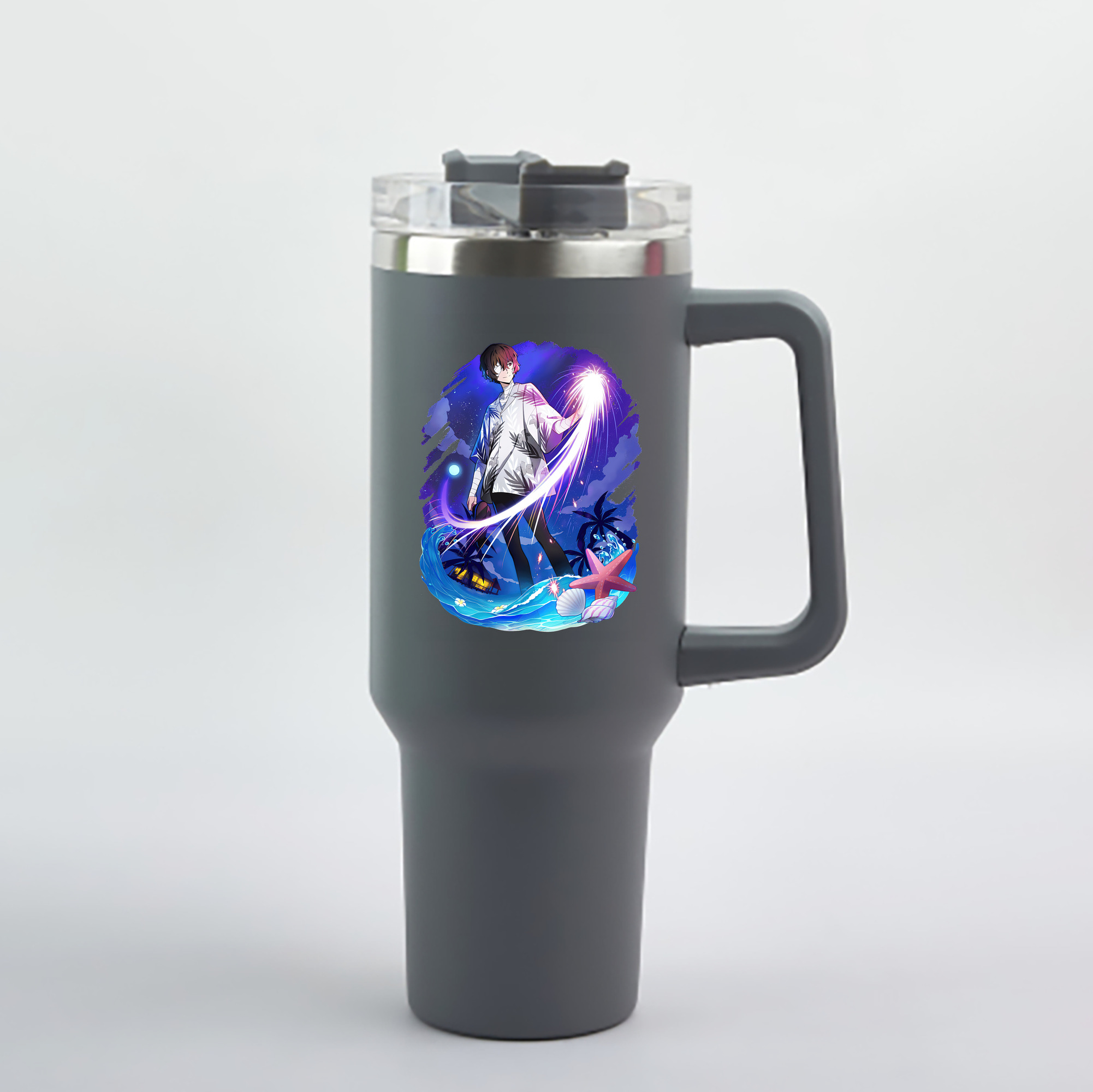（画像用） 文豪ストレイドッグス Bungo Stray Dogs 1200mL車用タンブラー - クリスタルステッカー（プラスチックストロー付き）