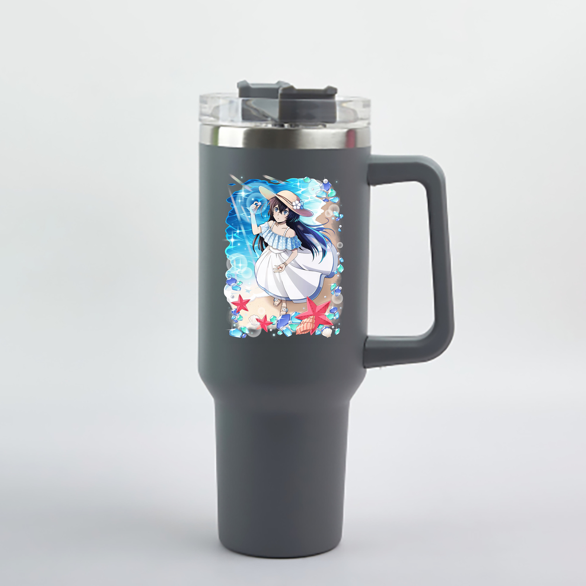 （画像用） 文豪ストレイドッグス Bungo Stray Dogs 1200mL車用タンブラー - クリスタルステッカー（プラスチックストロー付き）