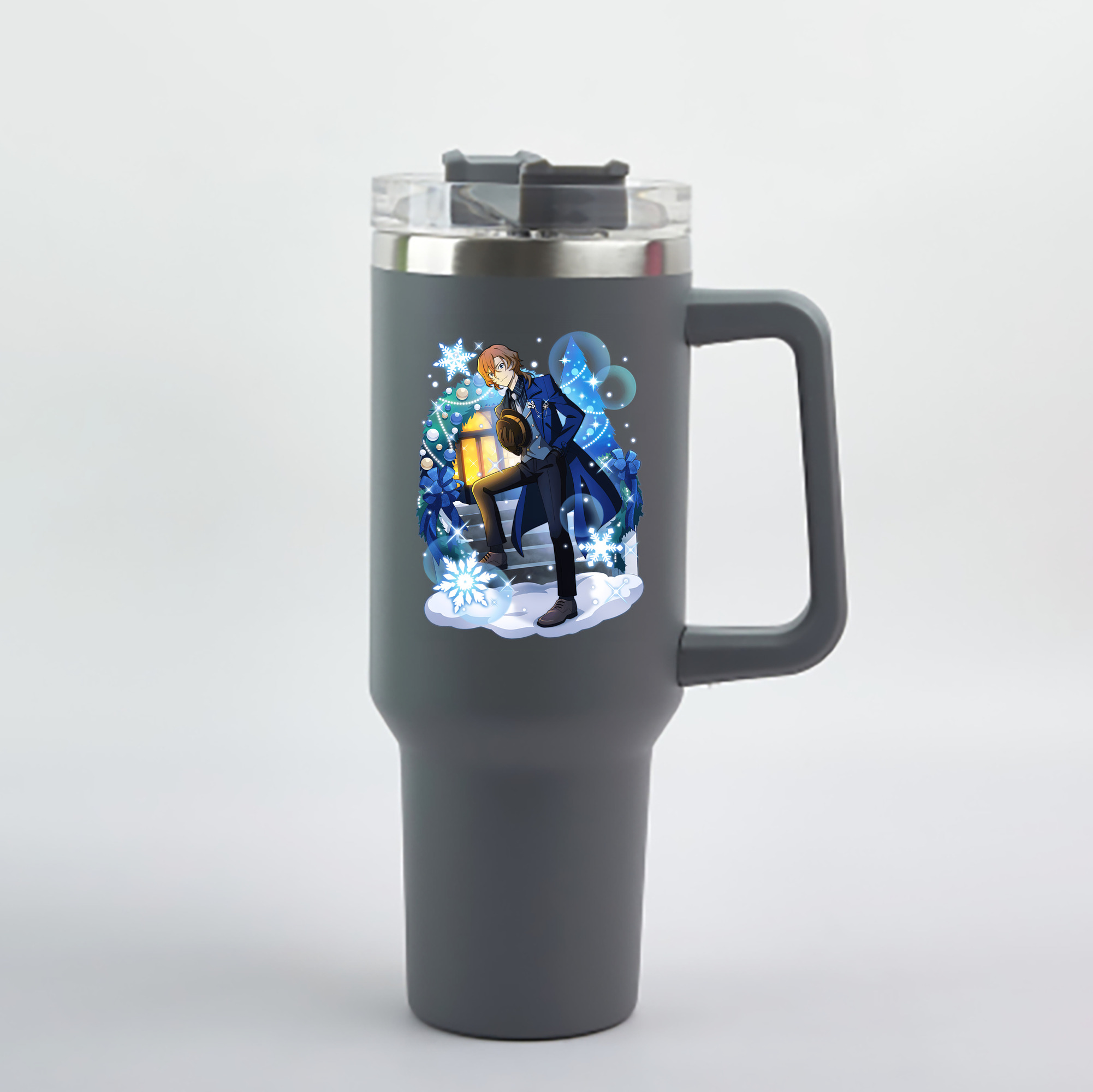 （画像用） 文豪ストレイドッグス Bungo Stray Dogs 1200mL車用タンブラー - クリスタルステッカー（プラスチックストロー付き）