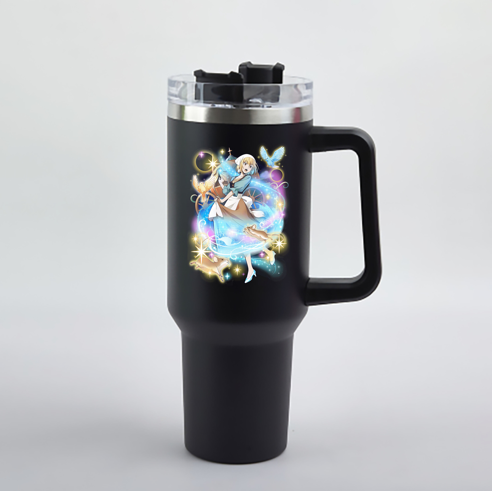 （画像用） 文豪ストレイドッグス Bungo Stray Dogs 1200mL車用タンブラー - クリスタルステッカー（プラスチックストロー付き）